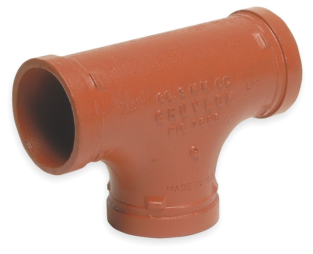 Anvil International 0390016848 Series 7060 Gruvlok Ductile Iron Standard Tee Fitting - 3