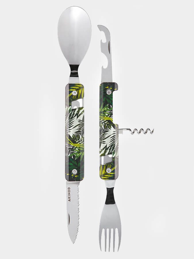 Akinod 13H25 12-Piece Stainless Steel Multifunctional Cutlery Set - Perfect for Camping, Picnics & Outdoor Adventures
