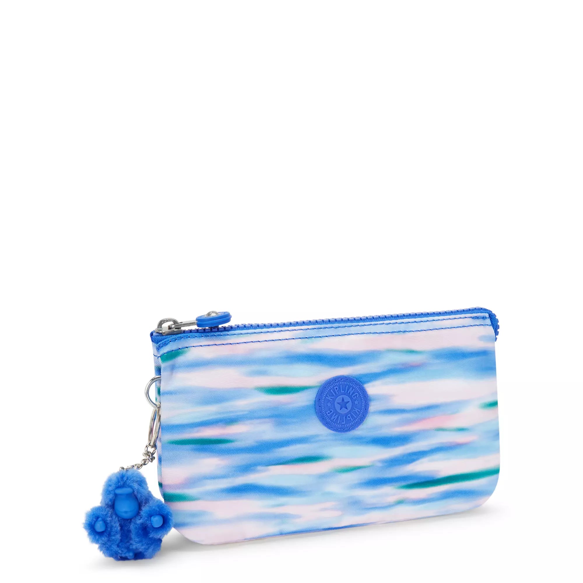 Kipling Creativity Large Printed Pouch - Stylish Cosmetic & Travel Organizer Bag (Diluted Blue) - Perfect for Makeup, Toiletries & Travel Accessories Storage