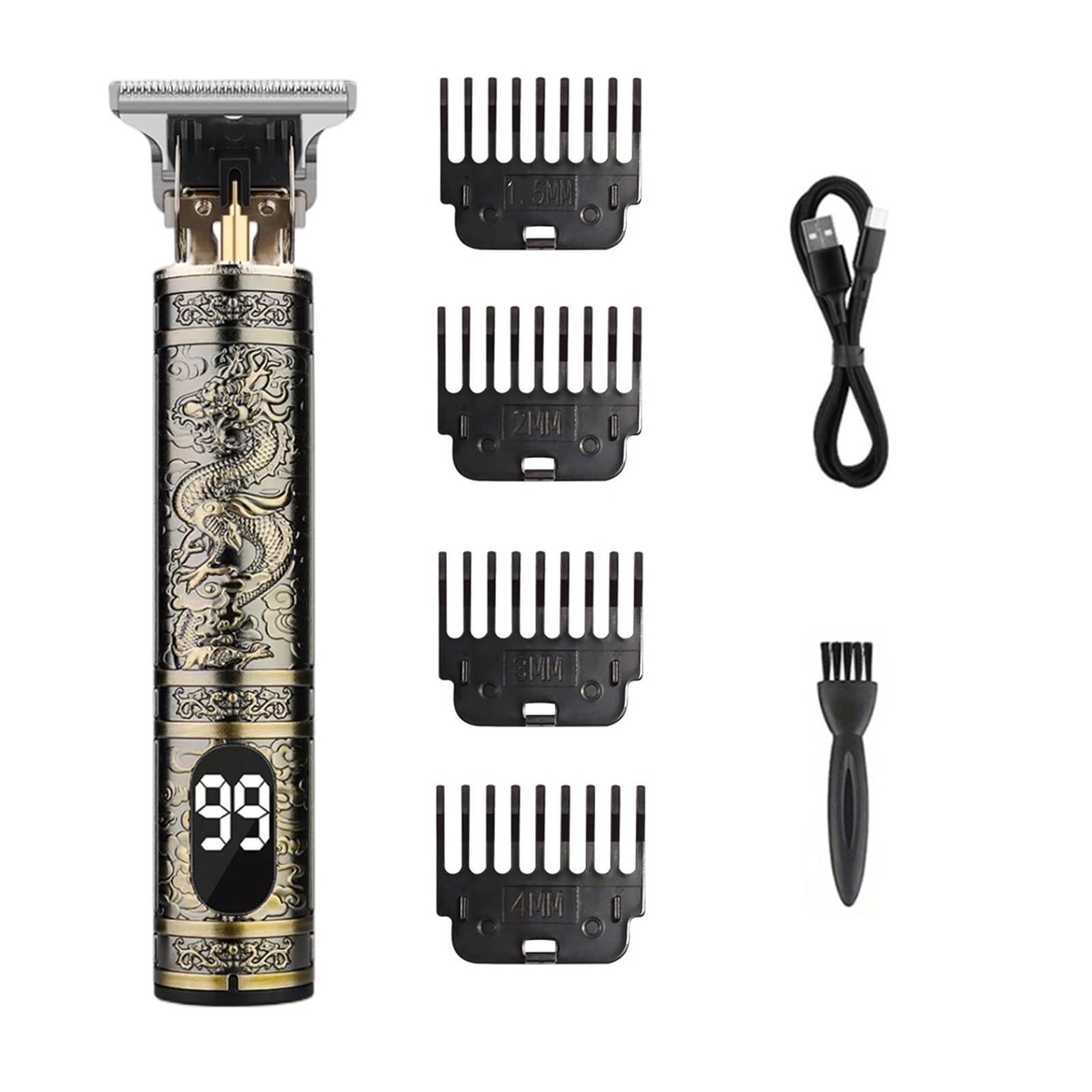 Professional T9 Electric Hair Clipper for Men - Cordless Rechargeable Beard Trimmer & Shaver with Stainless Steel Blades - Perfect for Home Grooming, Barber Shops & Travel Use (Single Speed)
