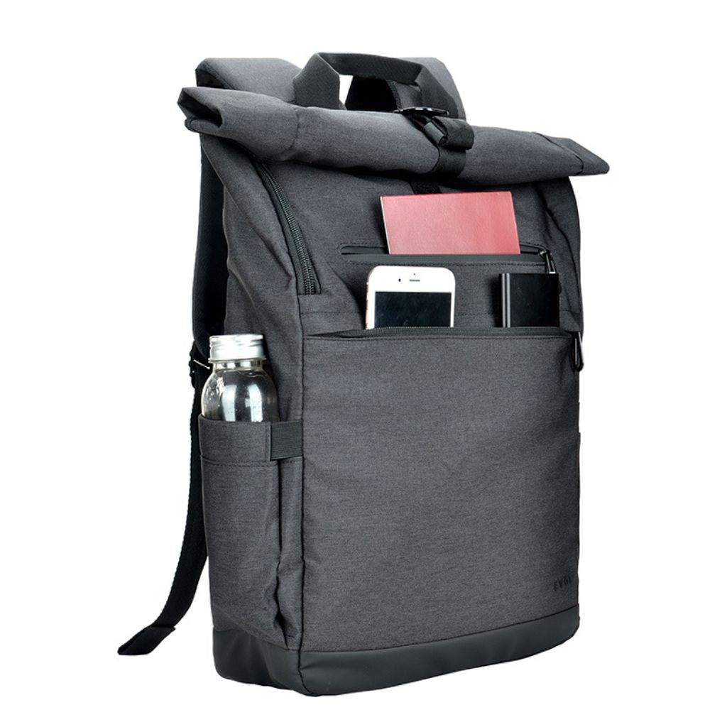 Evol Hampton 15.6 Inch Laptop Business Backpack - Durable Charcoal Grey Laptop Bag for Work, Travel & School | Fits 15-16 Inch Notebooks & Accessories
