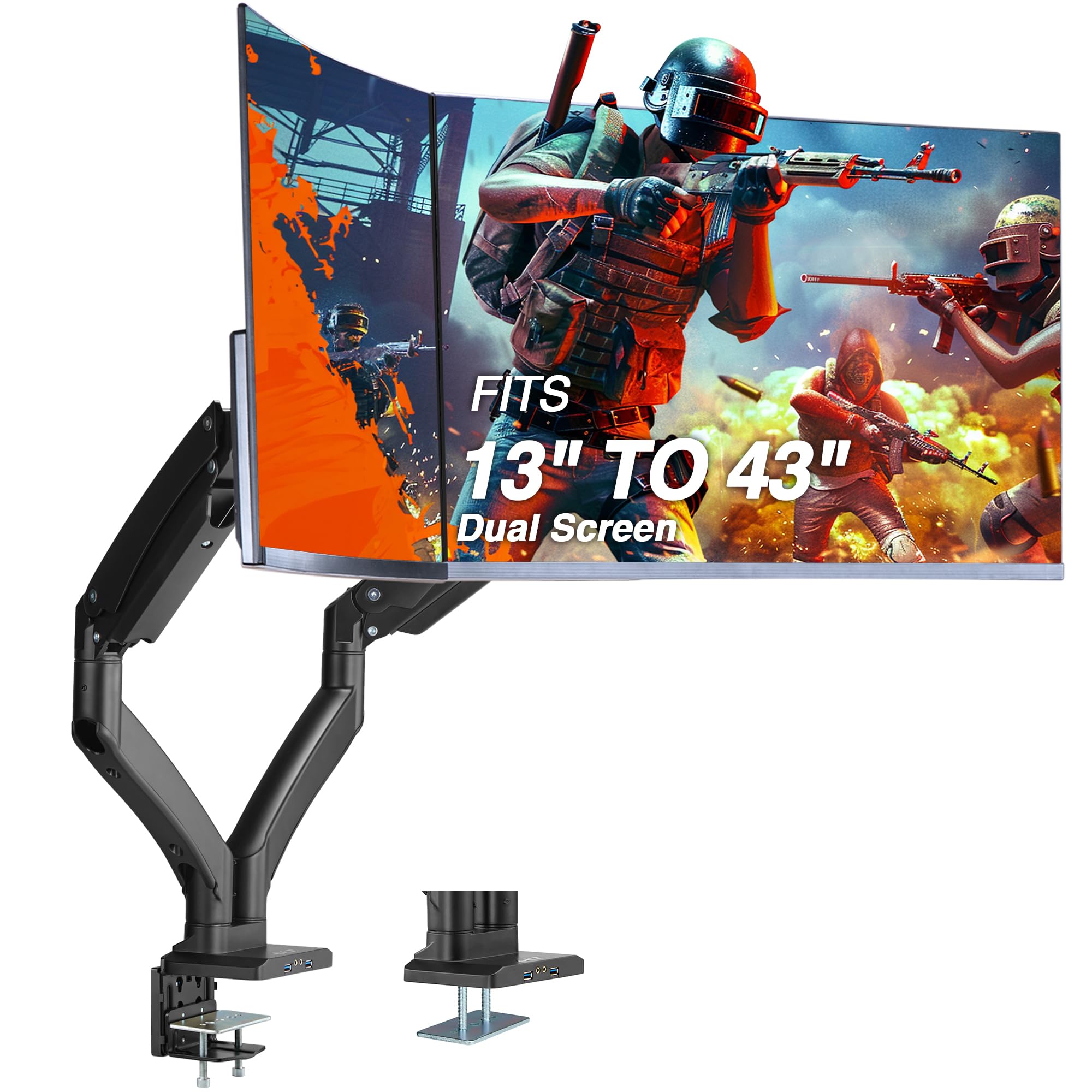 AVLT Dual Monitor Arm Desk Mount for 13