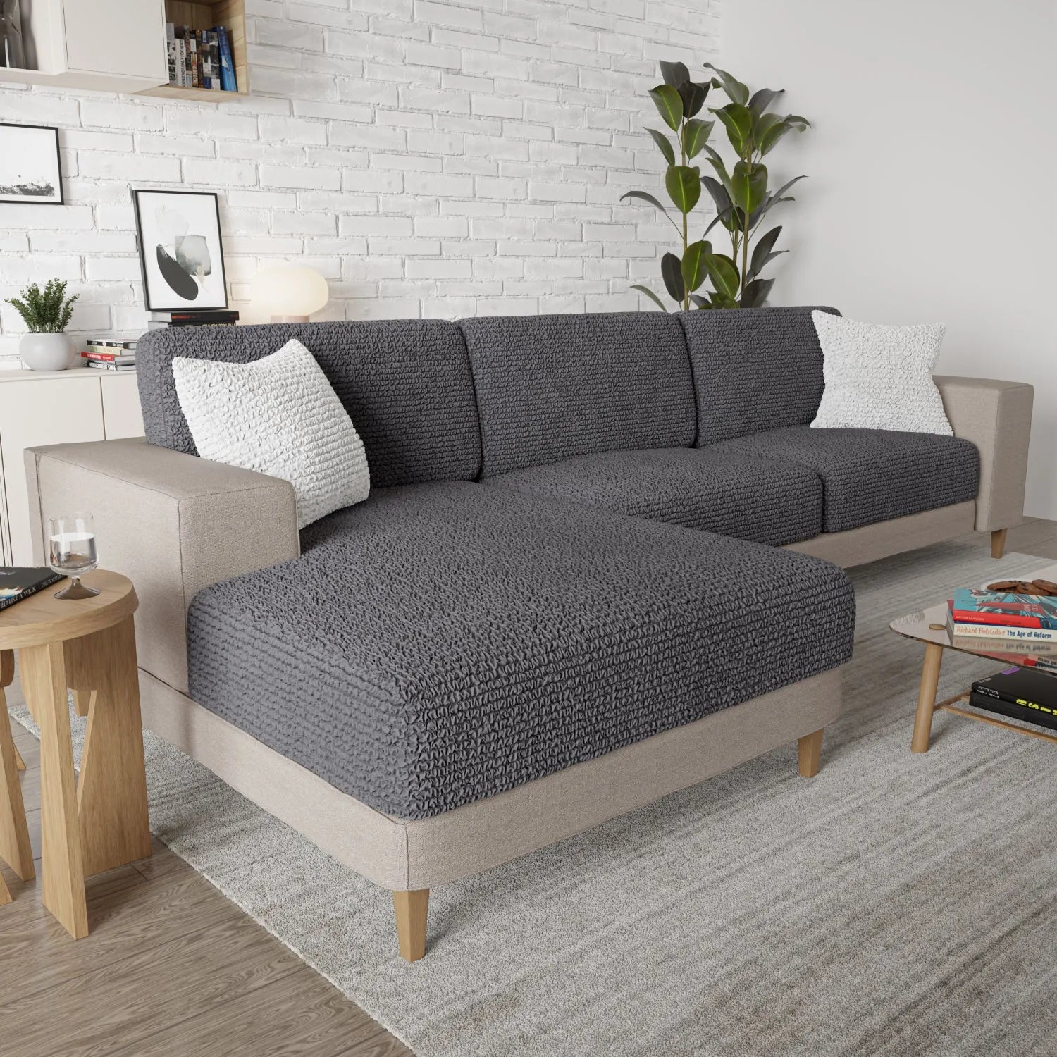 Premium Microfiber Chaise Lounge Seat Cushion Cover - Soft, Durable & Washable - Perfect for Living Room, Patio or Outdoor Furniture Protection