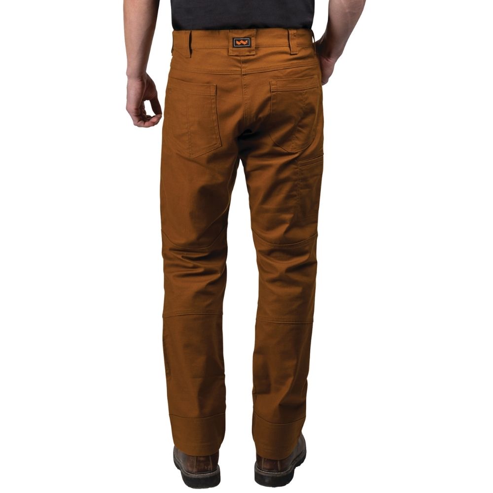 Walls Ditchdigger All-Season Twill Double Knee Men's Work Pants YP96 in Burnished Amber - Durable Construction Workwear for Outdoor Labor, Farming & Heavy Duty Jobs