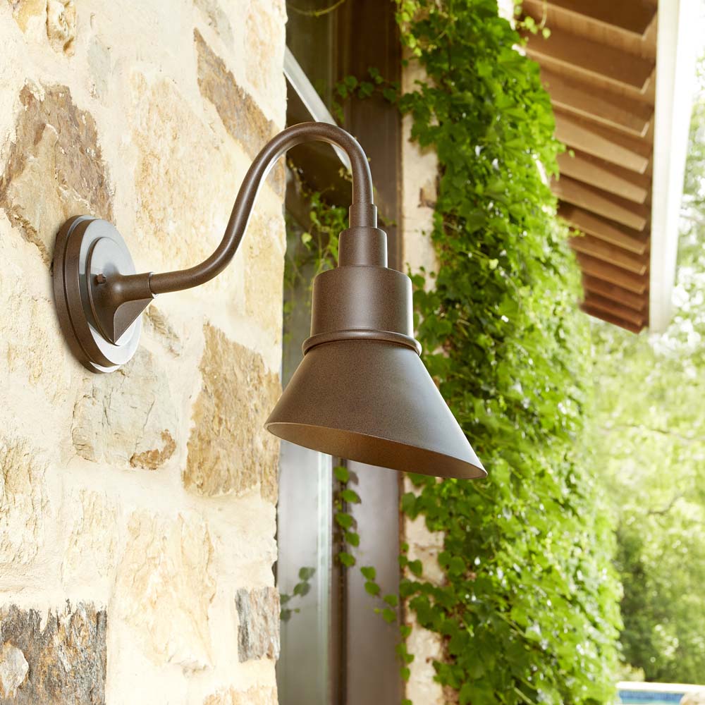 14H Torrey 1-Light Outdoor Wall Lantern in Oiled Bronze - Perfect for Porch, Patio, and Garden Lighting