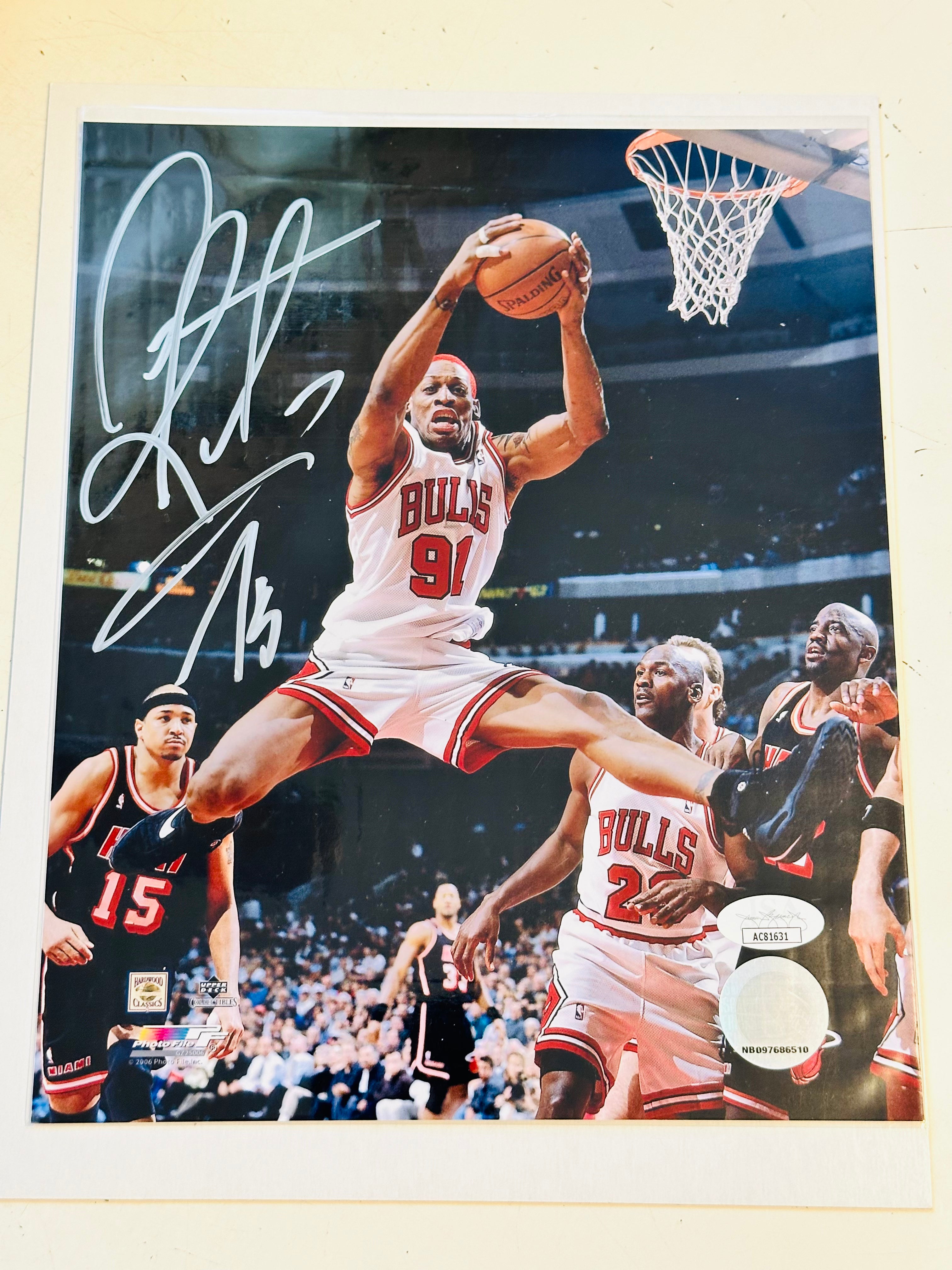 Dennis Rodman Autographed 8x10 Photo - JSA Certified Rare Signed Basketball Memorabilia - Perfect for Collectors, Fans, and Sports Decor