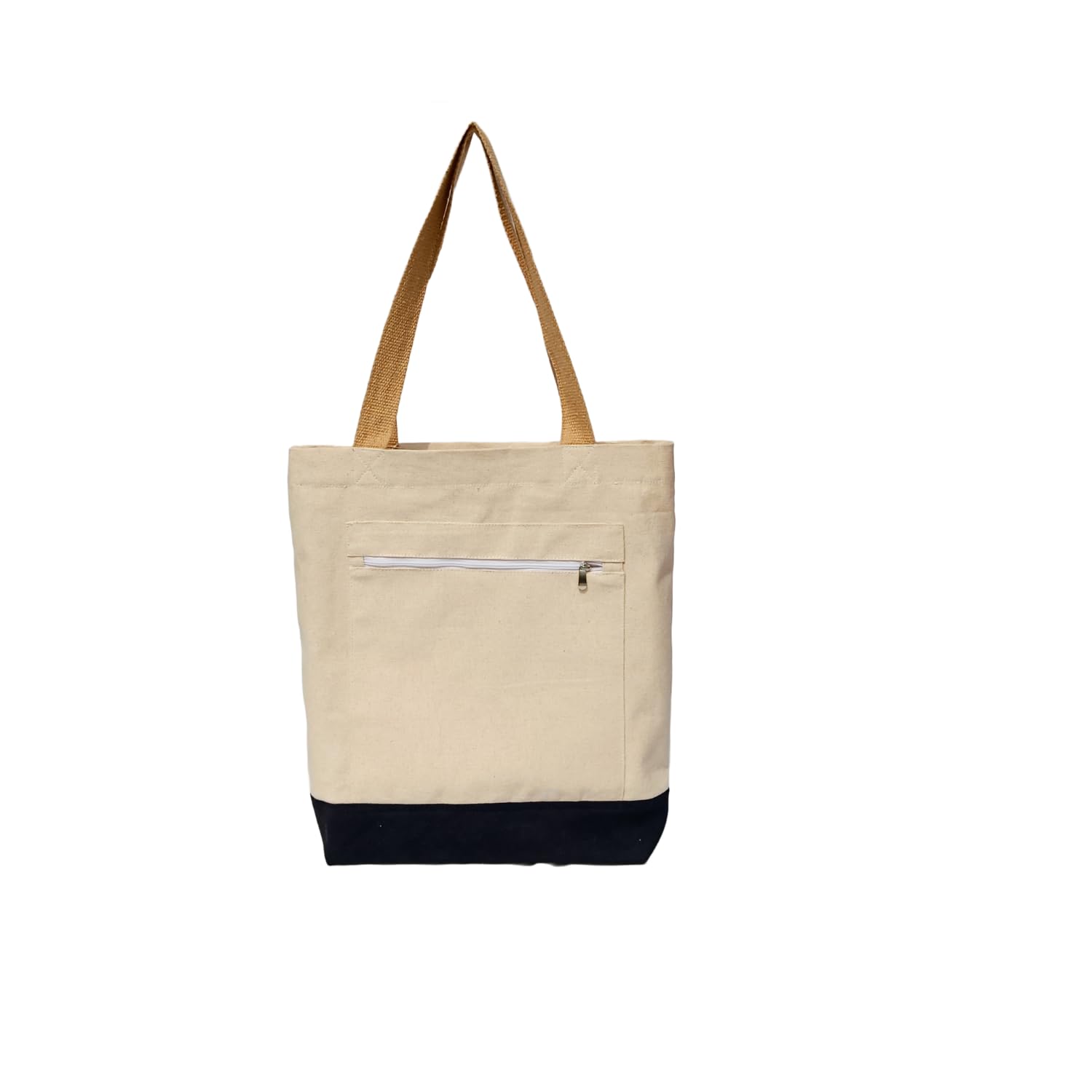 Eco-Friendly Women's Tote Bag with Zipper Closure & Multiple Pockets | 100% Organic Cotton Canvas Shoulder Bag for Work, School & Everyday Use | Perfect for Office, College, Shopping & Travel
