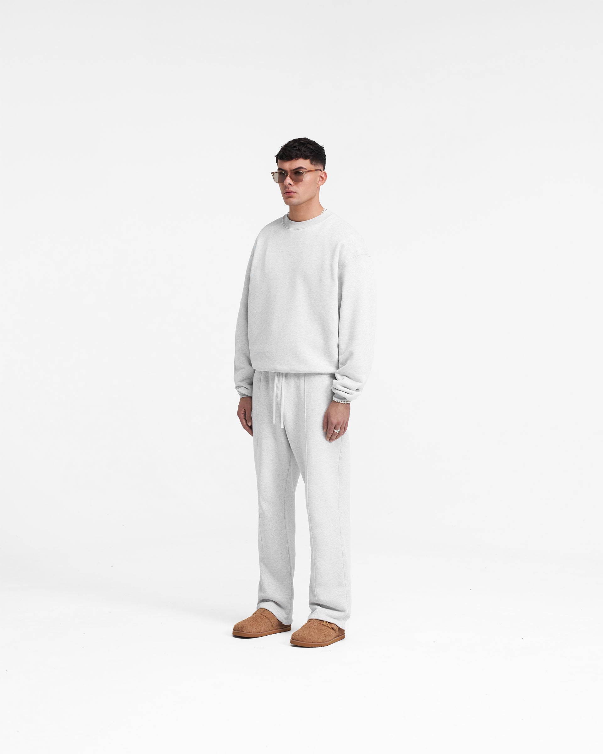 Heavyweight Initial Sweater - Ice Grey Marl | Cozy Pullover for Men & Women | Perfect for Fall & Winter Layering