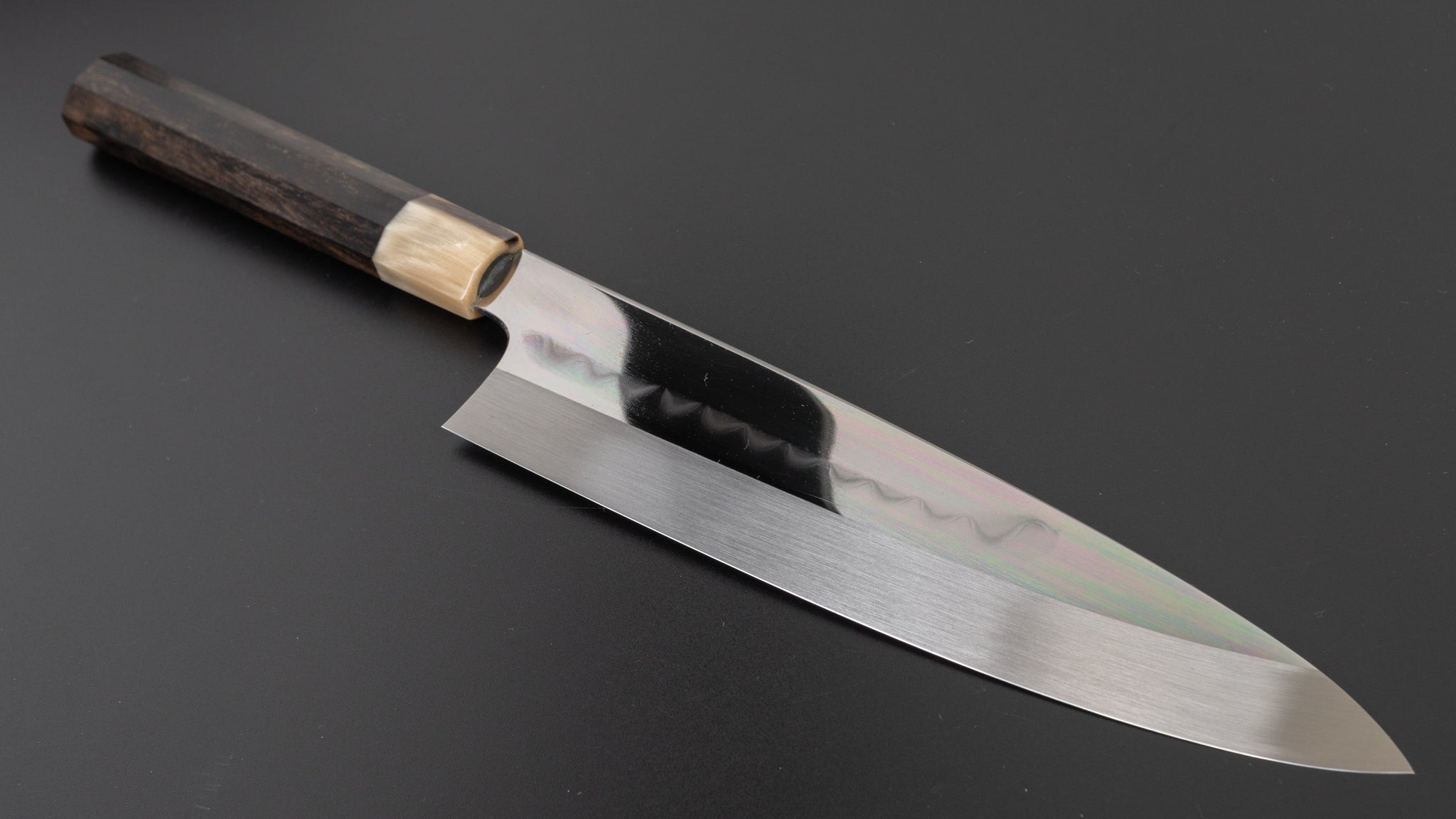 Hitohira Togashi Kambei White #1 Mizu Honyaki Gyuto 240mm Japanese Chef Knife with Taihei Ebony Handle - Limited Edition with Saya #003 - Perfect for Sushi, Sashimi & Precision Cutting