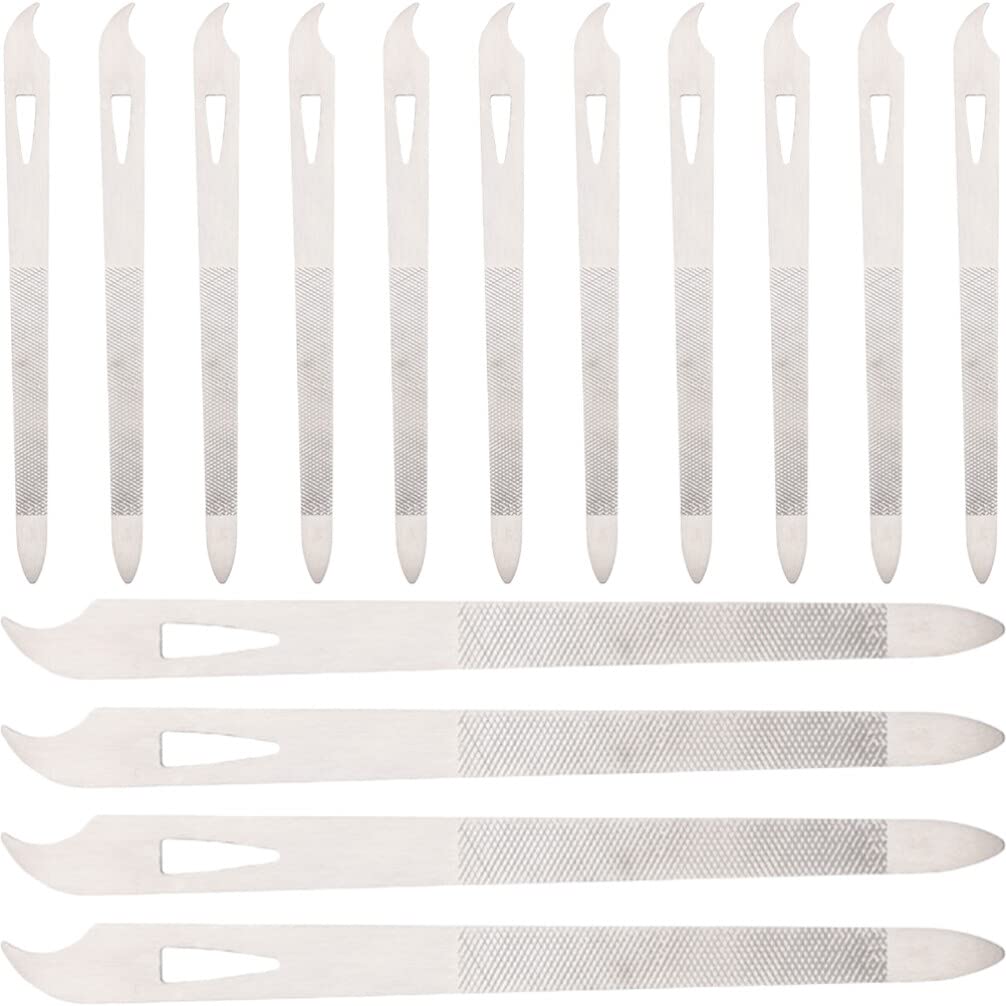 FRCOLOR 15pcs Professional Alloy Nail Files Set - Metal Nail Buffer & Manicure Files Kit for Salon, Home & Travel - Perfect for Nail Care, DIY Manicures & Pedicures