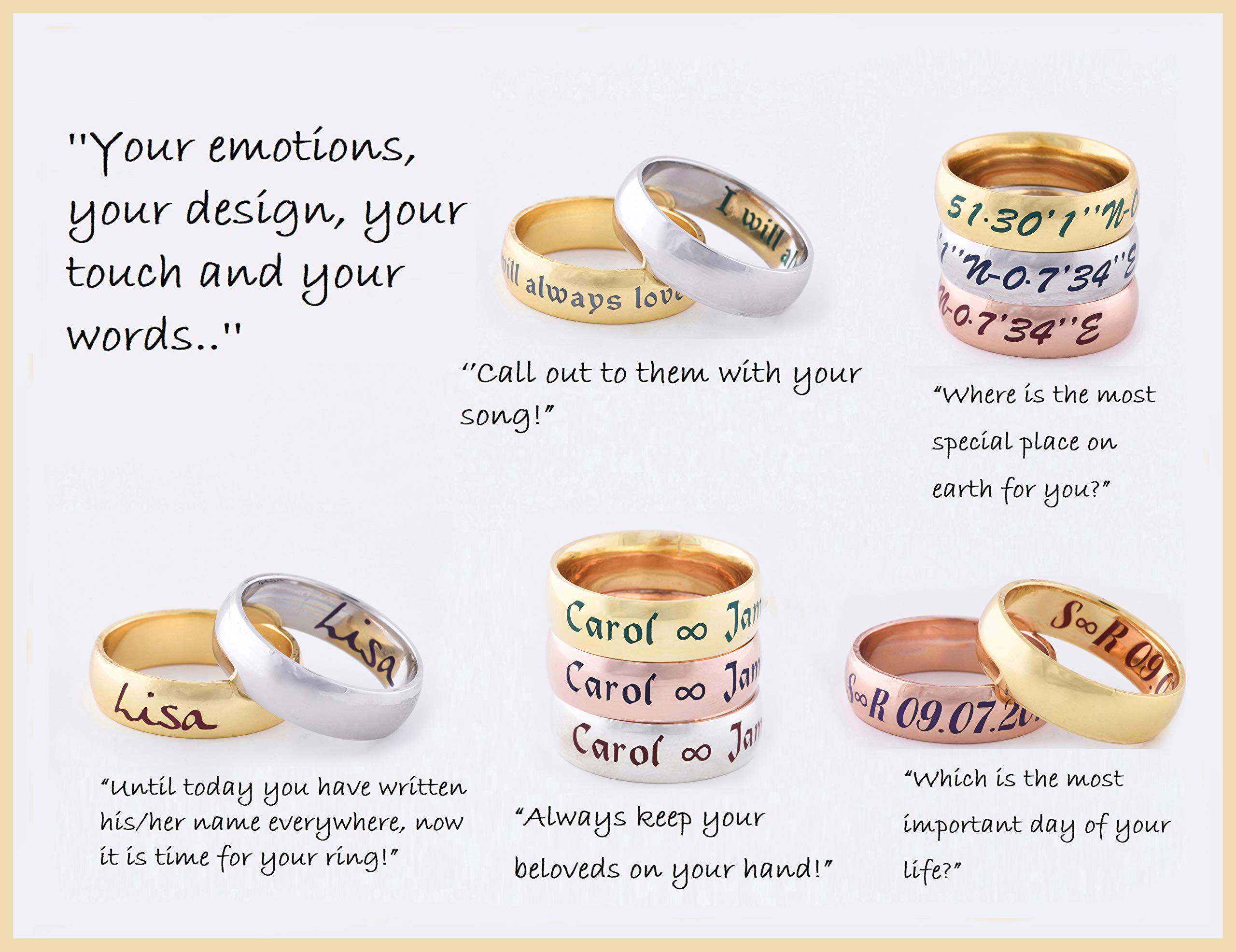 14K Solid Gold Wedding Ring Set for Couples - Classic His and Hers Half Round Band, Rose Gold Personalized Matching Wedding Bands - Perfect for Anniversaries, Engagements & Romantic Gift Giving