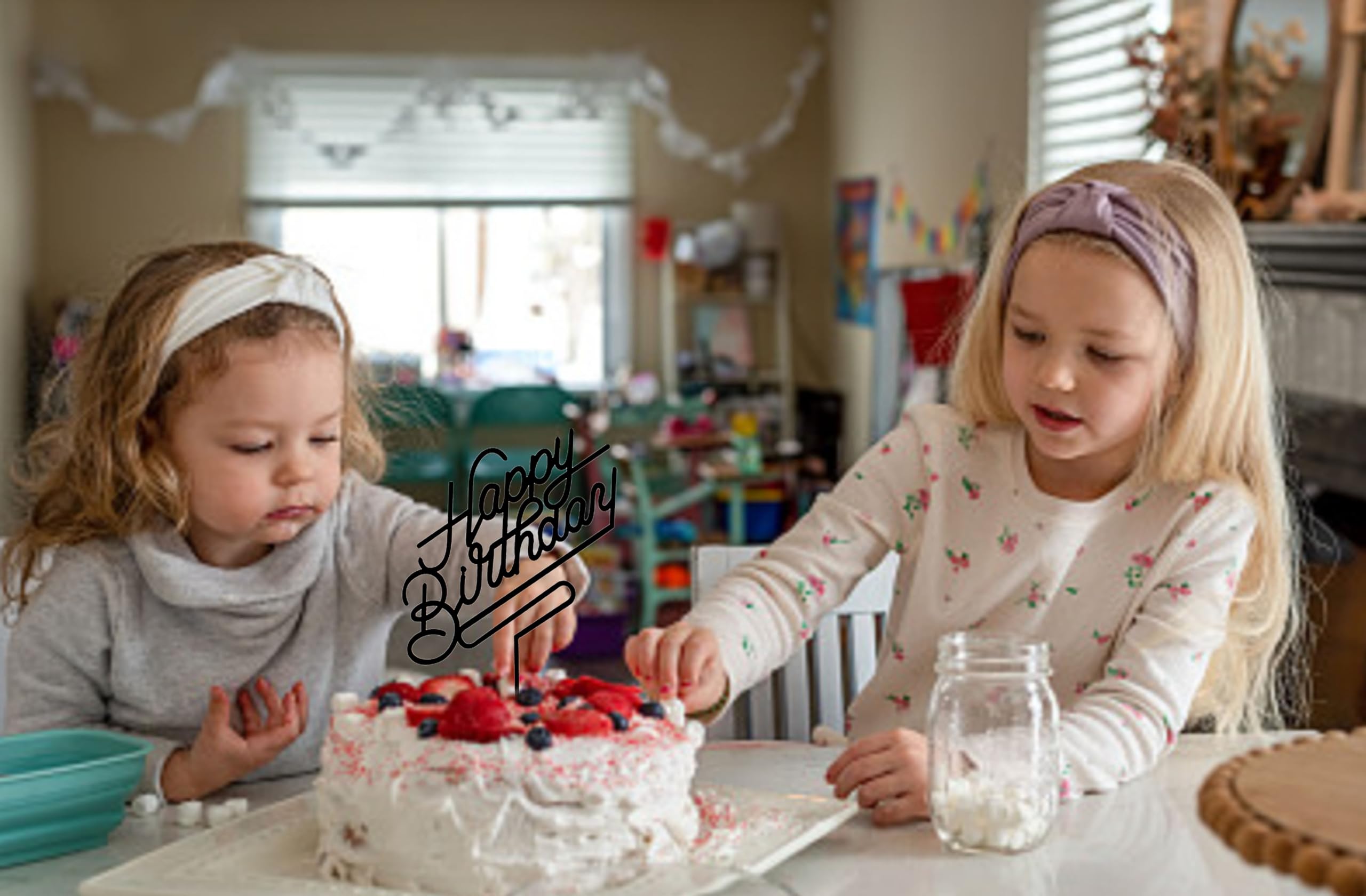 Happy Birthday Cake Topper - Acrylic Cake Decorations for Birthday Parties (Black) | Perfect for Wedding, Baby Shower & Anniversary Celebrations