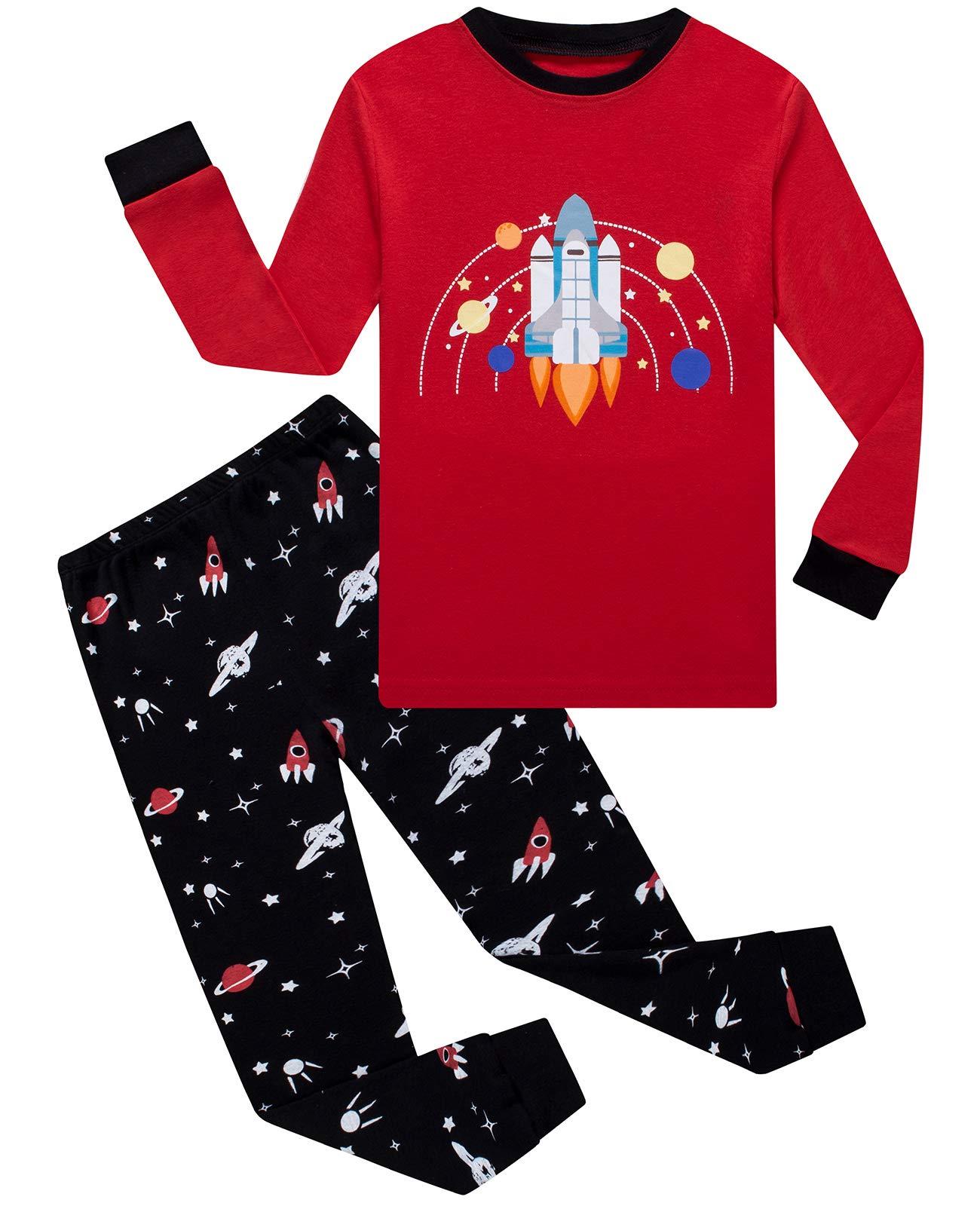 **Dolphin & Fish Print Boys Pajamas - Long Sleeve Cotton Sleepwear for Toddlers & Kids - Cozy Nightwear for Bedtime & Lounging**