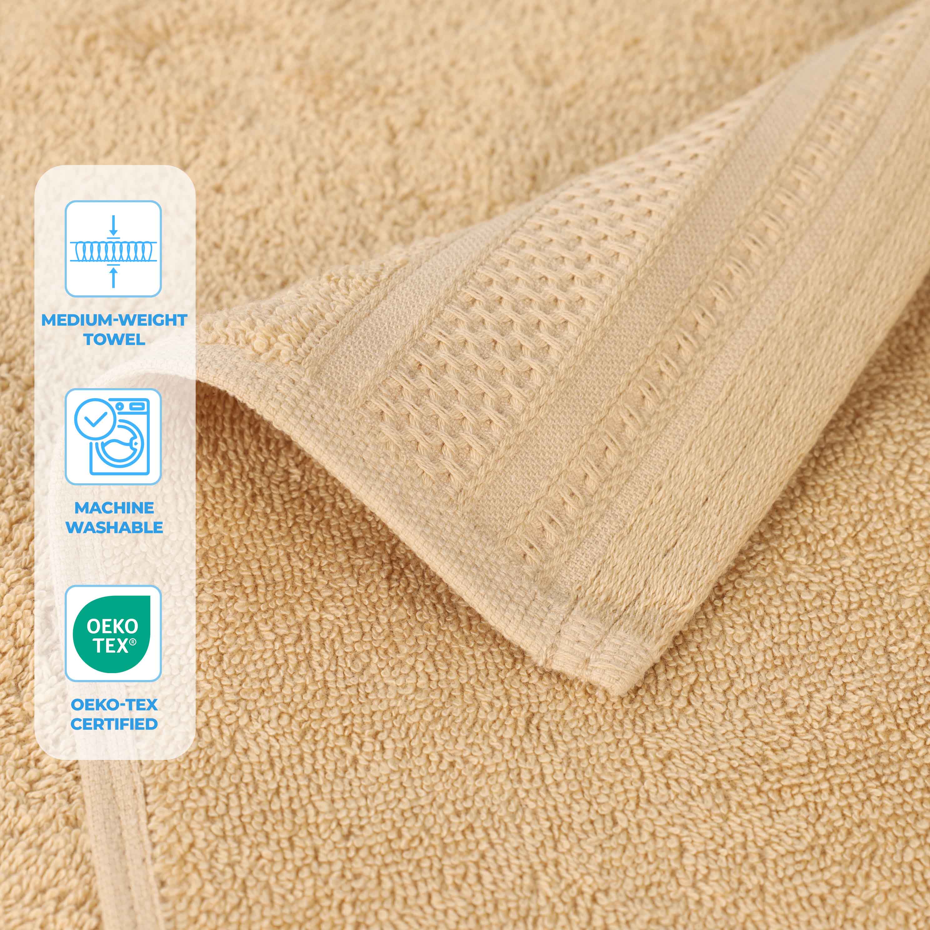 Premium Honeycomb Waffle Weave Cotton Bath Towels - Ultra Soft & Absorbent Luxury Bath Sheets Set of 2 for Spa, Hotel & Home Bathroom Use
