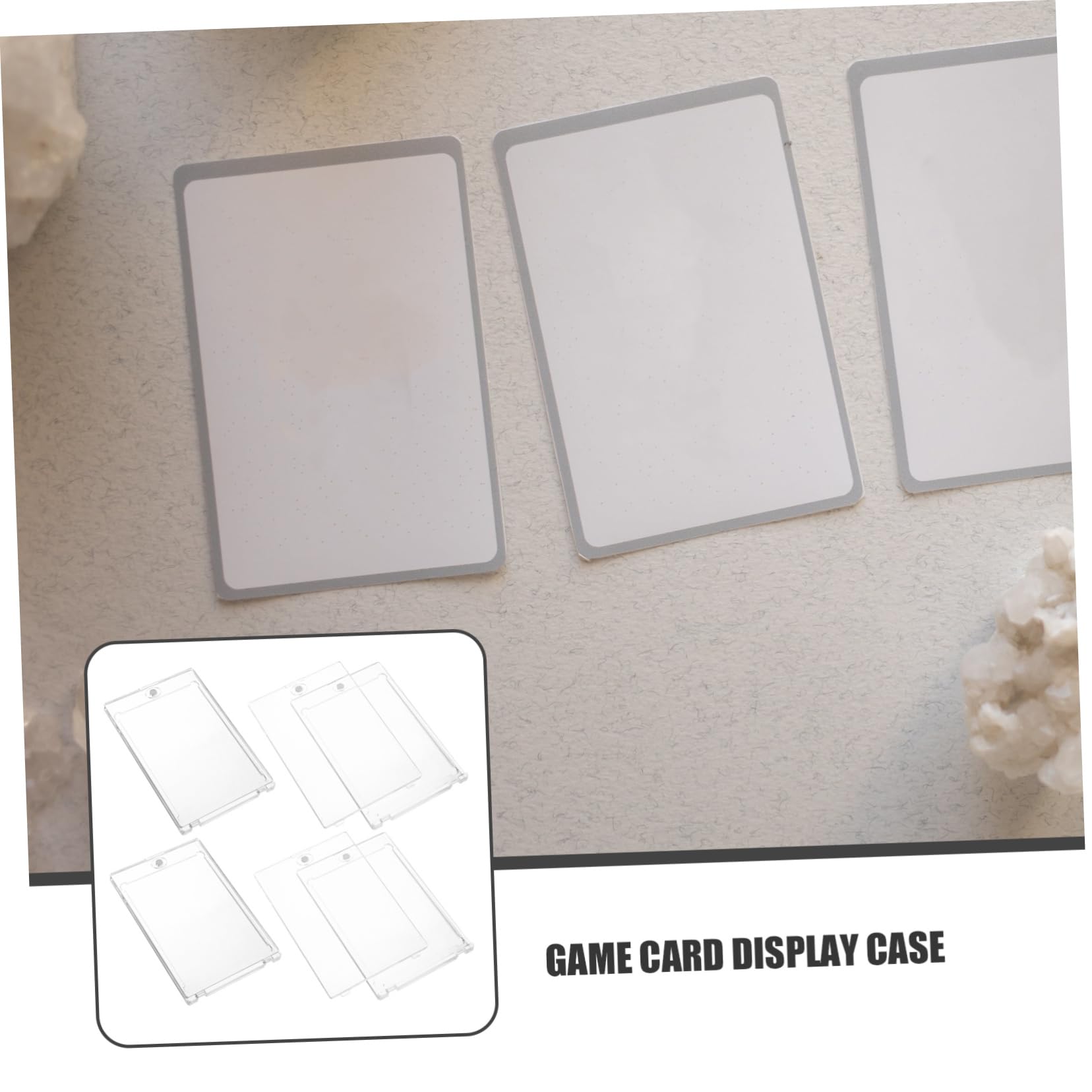 iFundom 4-Piece Magnetic Trading Card Display Case - Hard ABS Plastic Sleeves with High Clarity for Game Cards (Pokemon/Yu-Gi-Oh/MTG) - Perfect for Collectors, Tournaments & Home Display