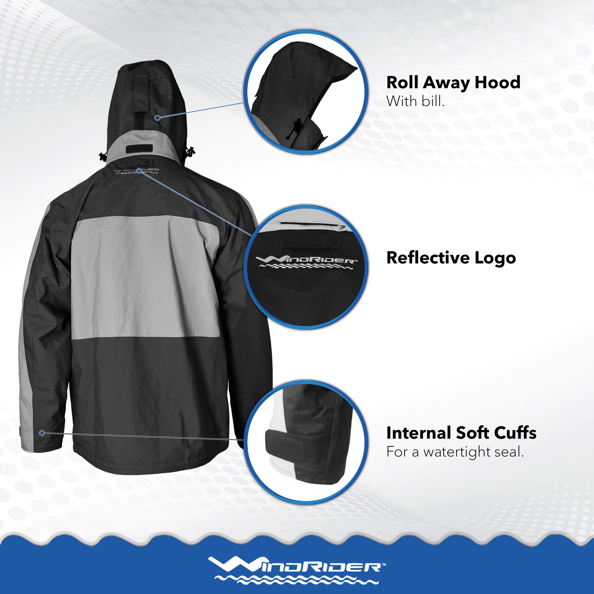 WindRider Pro Waterproof Rain Jacket for Men & Women - Lightweight Windproof Outdoor Jacket for Fishing, Sailing, Boating & Hiking - Perfect for Stormy Weather & Water Sports Activities