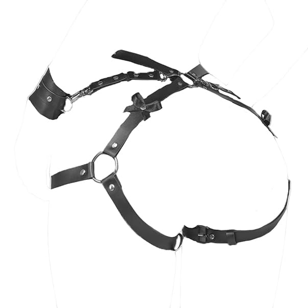 Juawdik Women's Punk Style Adjustable Leather Body Belt for Gothic Fashion, Waist Cincher & Burlesque Costume Accessories