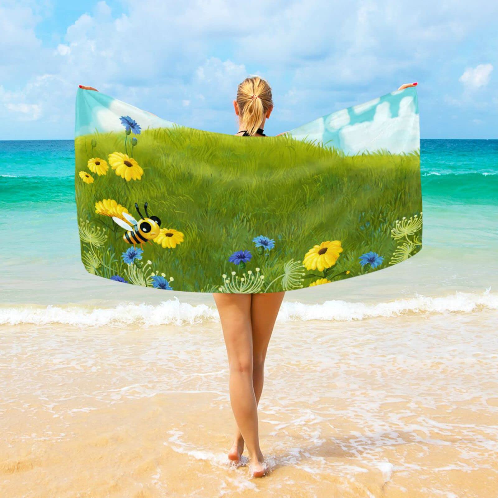 **Premium Oversized Microfiber Beach Towel - 74x37 Inch Sand-Free Quick-Dry Towel for Adults, Men & Women - Perfect for Beach, Pool, Yoga, Travel & Outdoor Activities**
