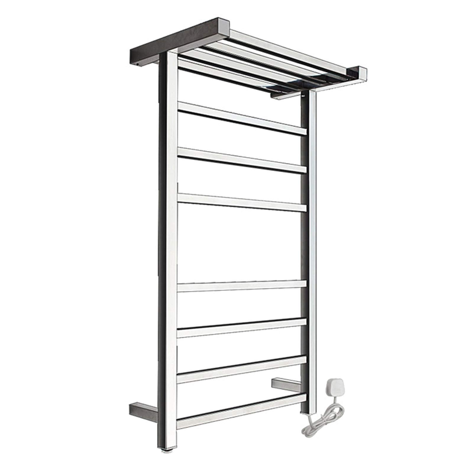 Premium 304 Stainless Steel Electric Heated Towel Rack - Wall Mounted Bathroom Towel Warmer with Top Shelf & Intelligent Temperature Control - Perfect for Spa, Luxury Hotels & Cozy Home Bathrooms