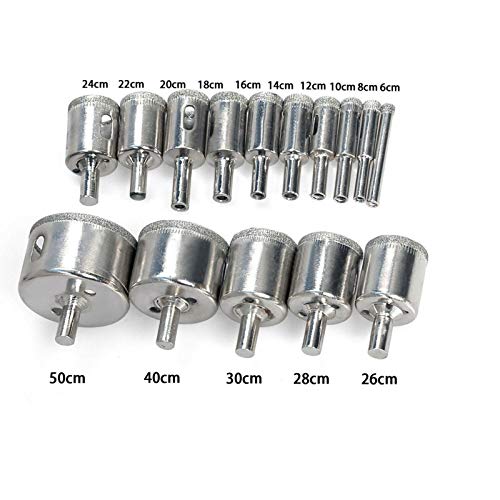 17Pcs Diamond Hole Saw Set for Glass, Tile & Granite - Perfect for DIY & Professional Use
