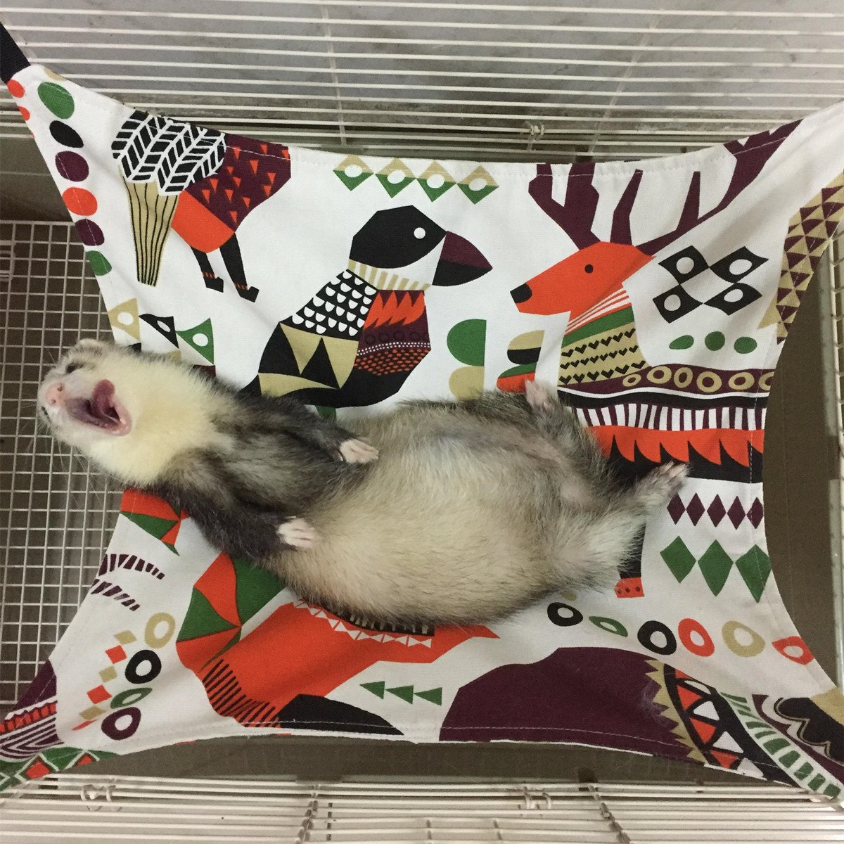Handmade Ferret Cat Hammock Bed - Soft Canvas Hanging Bed for Small Animals (Kitten, Guinea Pig, Rabbit, Rat) - Cozy Sleep & Rest Mat for Cage - Perfect for Napping, Lounging & Pet Comfort