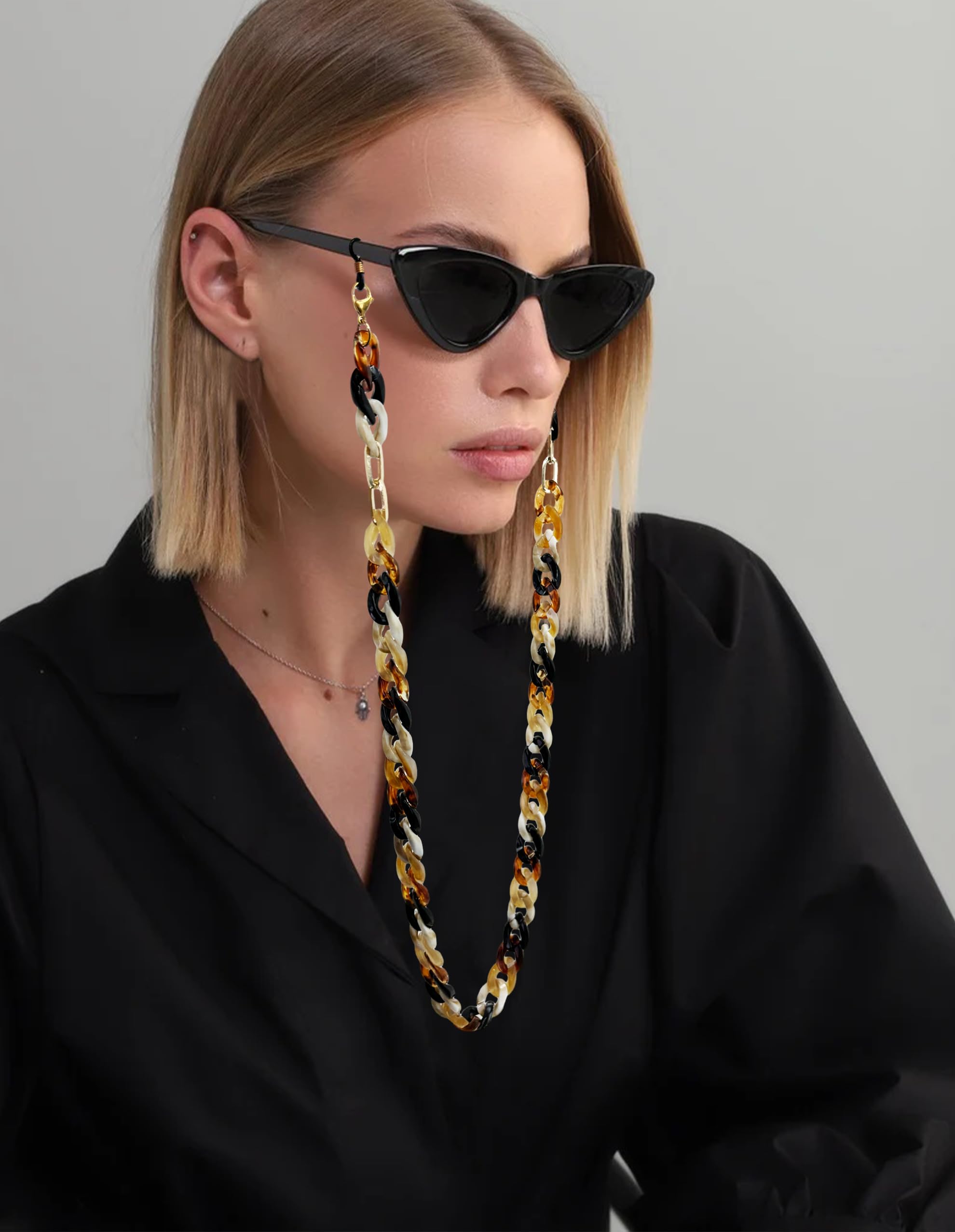Stylish Acrylic Eyeglass Chain for Women - Fashionable Glasses Holder Necklace for Reading & Daily Use - Perfect for Work, Travel, and Home