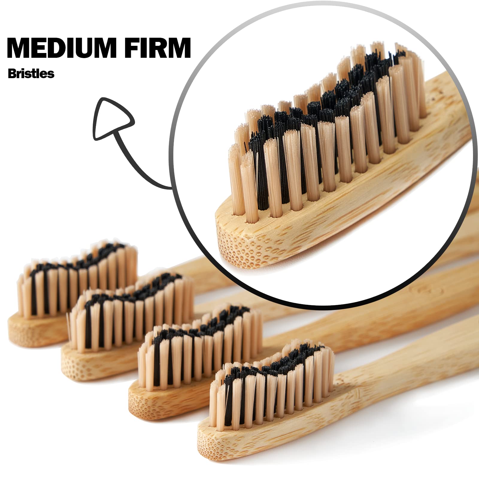 20 Count Bamboo Toothbrushes (Soft & Medium Bristles) - Natural Wooden Toothbrushes Bulk, Eco-Friendly BPA-Free, Biodegradable & Compostable with Charcoal - Perfect for Travel, Home & Zero-Waste Lifestyle