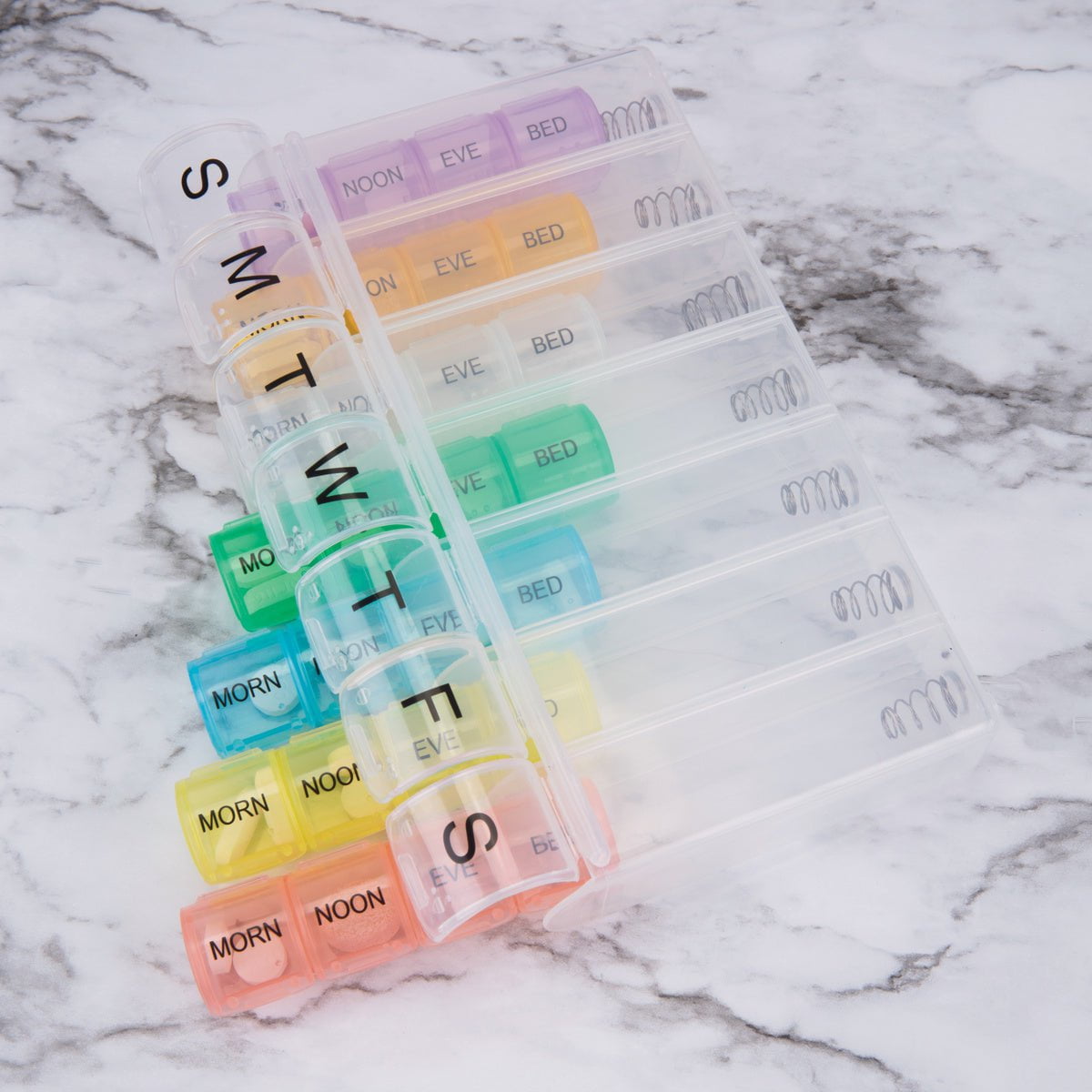 Travelon 7-Day Pill Organizer - Weekly Medication Planner with AM/PM Compartments - Perfect for Travel, Work & Daily Health Management