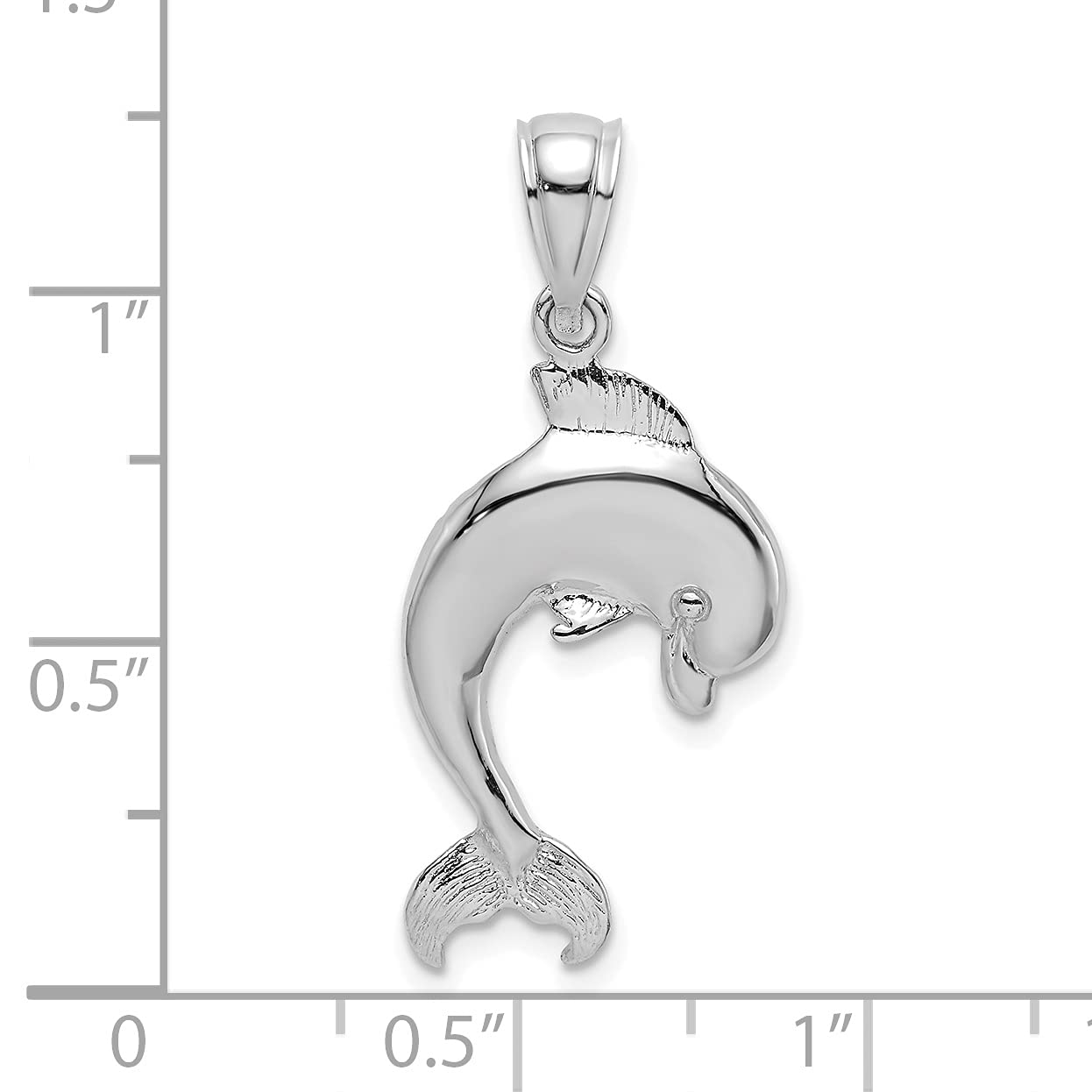 14K Solid White Gold Dolphin Pendant Necklace - Elegant Ocean Fish Jewelry for Women, Perfect for Summer Beach & Nautical Fashion Accessories