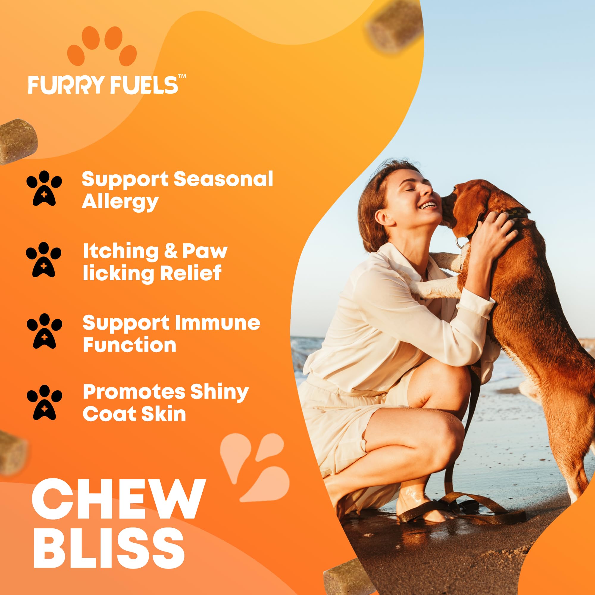 Dog Allergy Relief Chews - 120 Count | Itch & Skin Support for Seasonal Allergies | 10-in-1 Probiotic Supplement for Dogs with Chicken Flavor | Promotes Healthy Coat & Skin | Perfect for Itchy Dogs with Allergies or Sensitive Skin