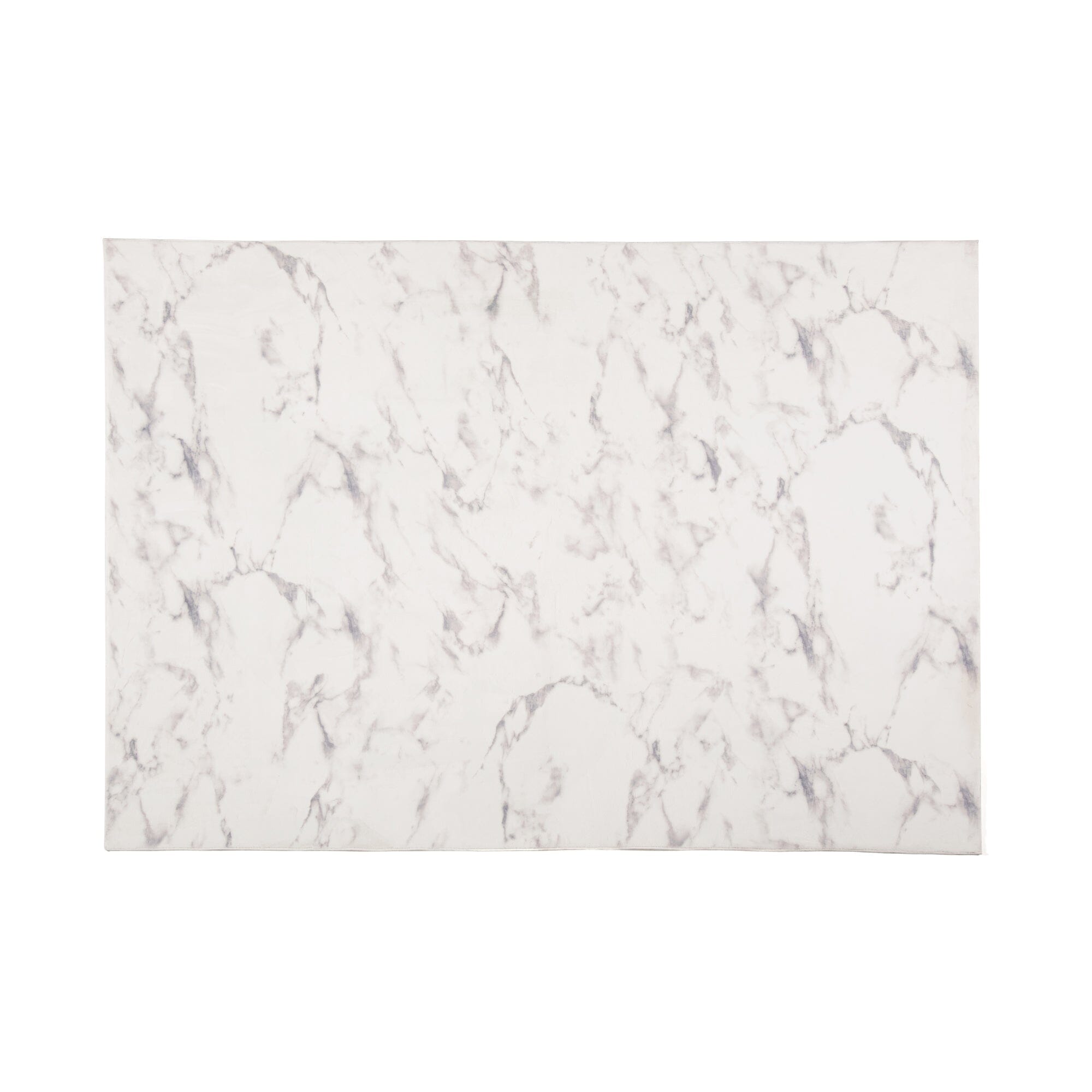 Modern Marble Print Area Rug 2000x1400mm - Soft Grey Floor Carpet for Living Room, Bedroom & Office Decor