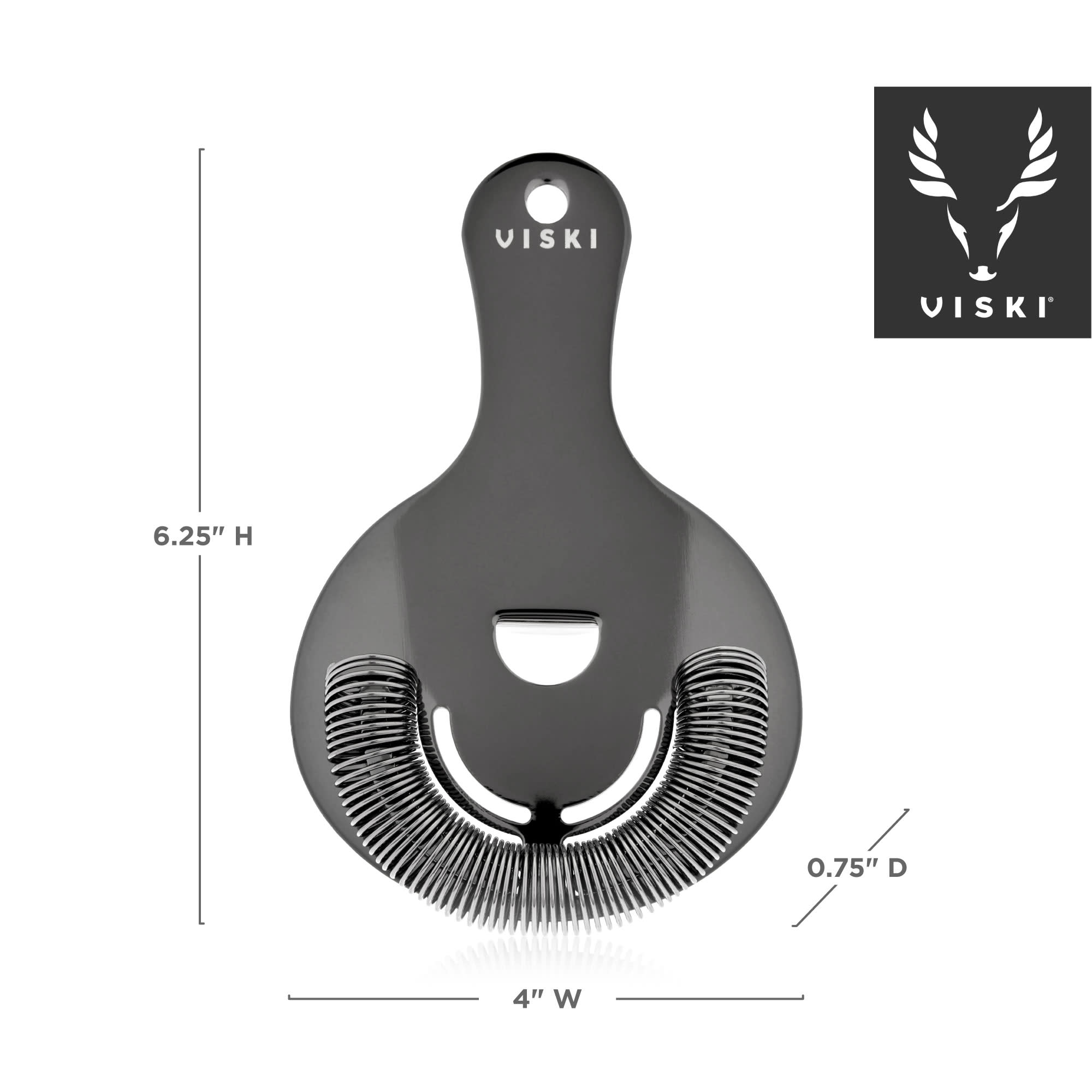 Warren Gunmetal Cocktail Set - 6-Piece Barware Kit with Shaker, Jigger & Strainer - Perfect for Home Bars, Cocktail Parties & Mixology Enthusiasts