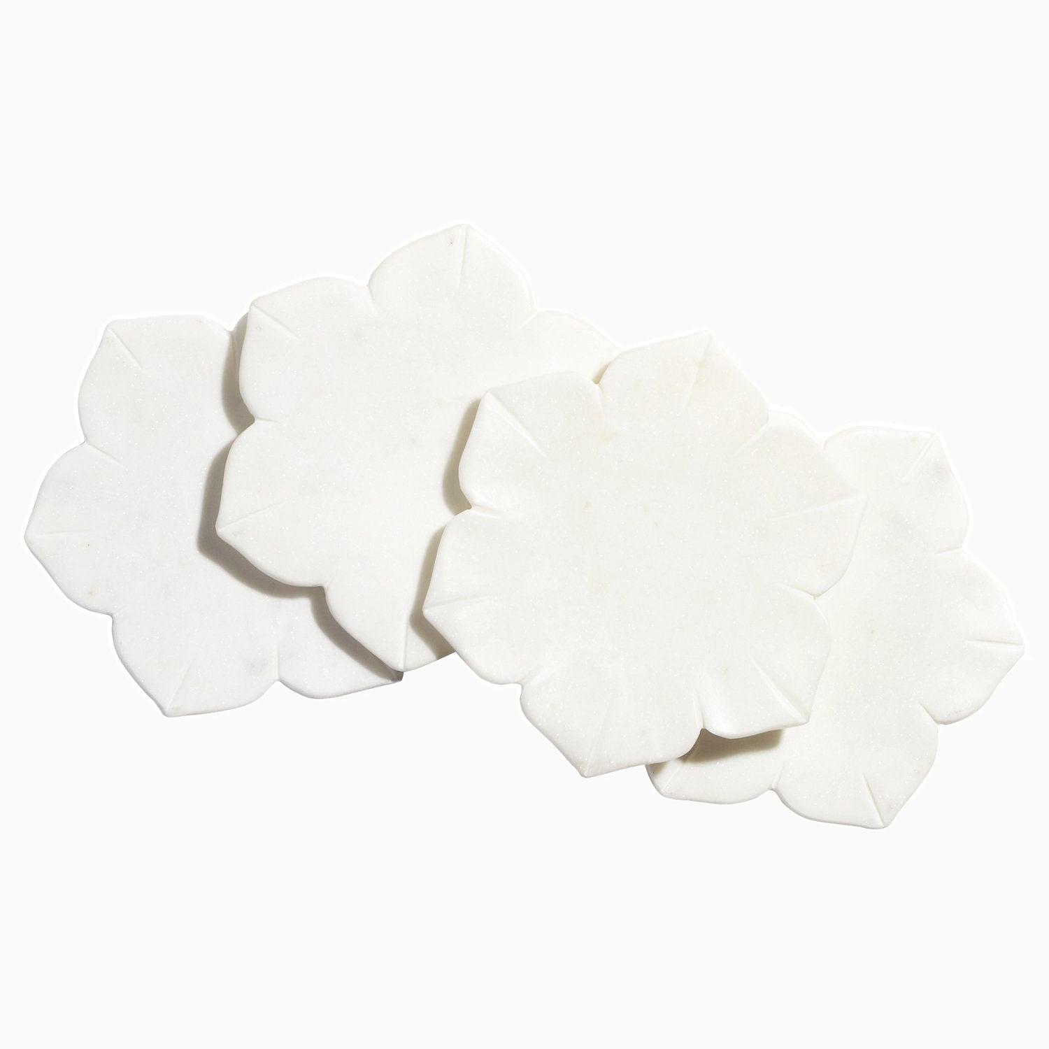 Premium Marble Coasters Set of 6 - Elegant Stone Drink Coasters for Home & Office - Non-Slip Absorbent Protectors for Tables & Furniture - Perfect for Coffee, Wine, and Beverage Use