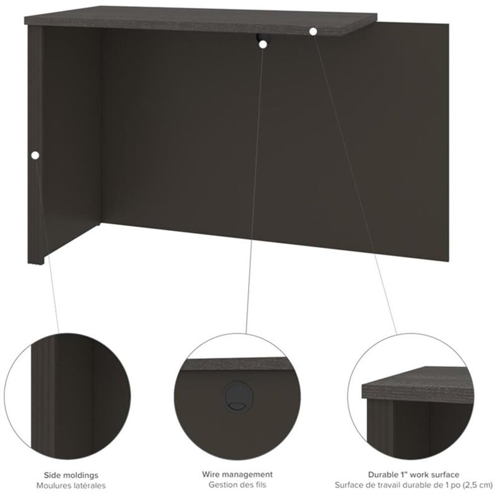 Atlin Designs 4-Piece L-Shaped Computer Desk in Bark Gray & Slate - Home Office Workstation for Gaming, Study & Remote Work