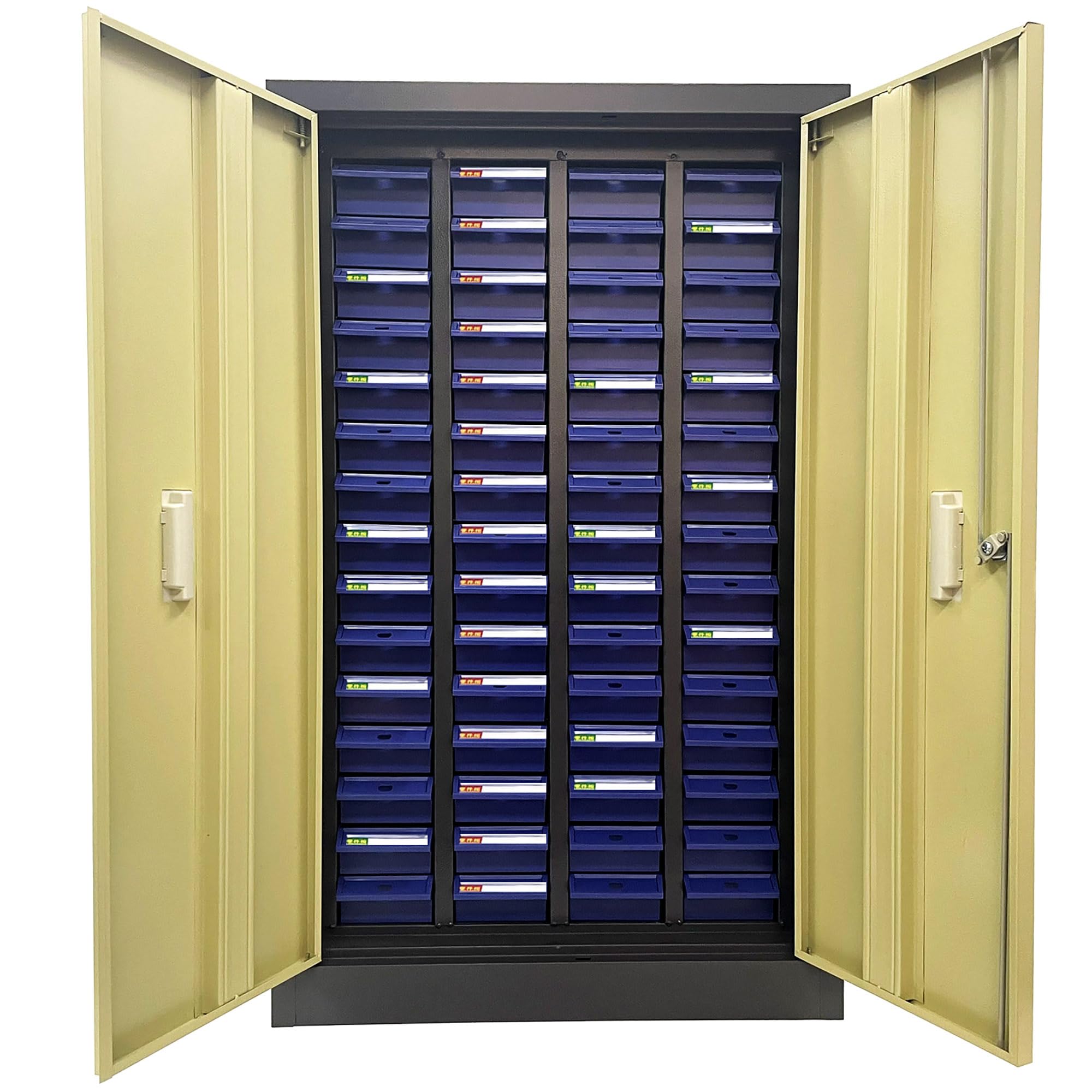 TECHTONGDA 60-Drawer Steel Bolt and Nut Storage Cabinet - Heavy-Duty Hardware Organizer with Locking Door for Workshop, Garage & Industrial Parts Organization | Tool Storage Solution for DIY, Mechanics & Professional Use