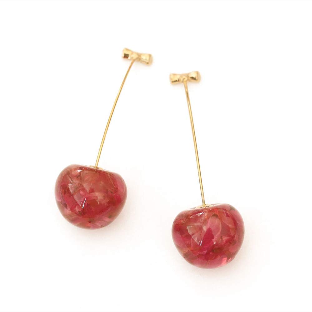 Kakyoin Cherry Dangle Earrings for Women - Sweet & Lovely Fruit Drop Earrings - Funny & Cute Gift for Her - Perfect for Cosplay, Anime Conventions & Kawaii Fashion