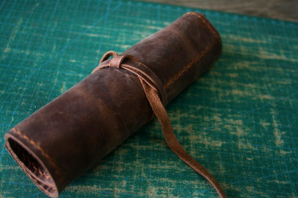 Personalized Leather Pen and Pencil Case Roll - Premium Handmade Writing Accessory Organizer for Students, Artists & Professionals - Perfect for Office, School & Travel Use