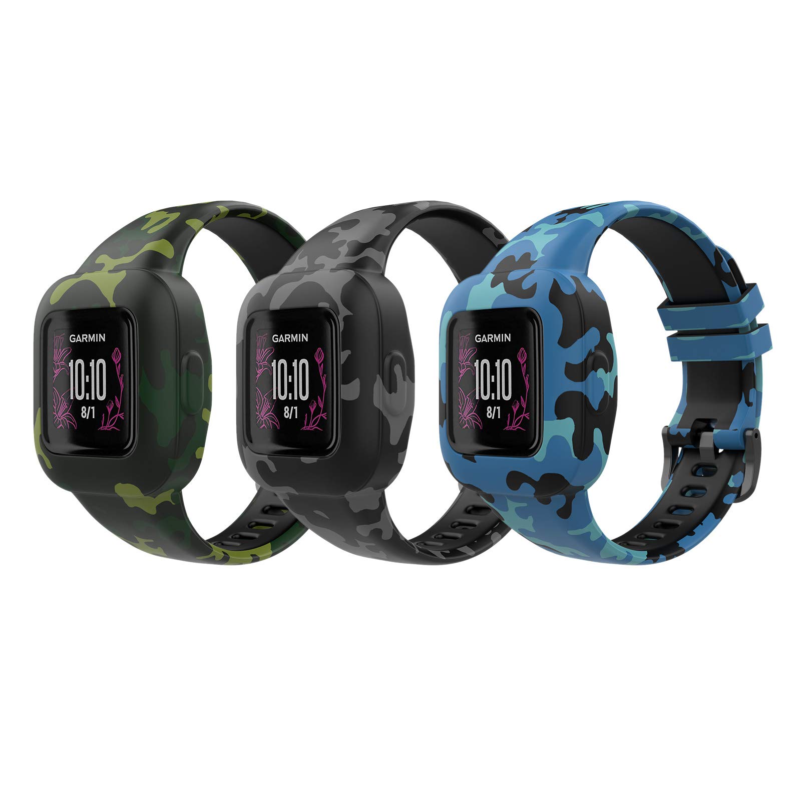 Garmin Vivofit JR 3 Replacement Bands 2-Pack - Soft Silicone Adjustable Strap for Kids Fitness Tracking