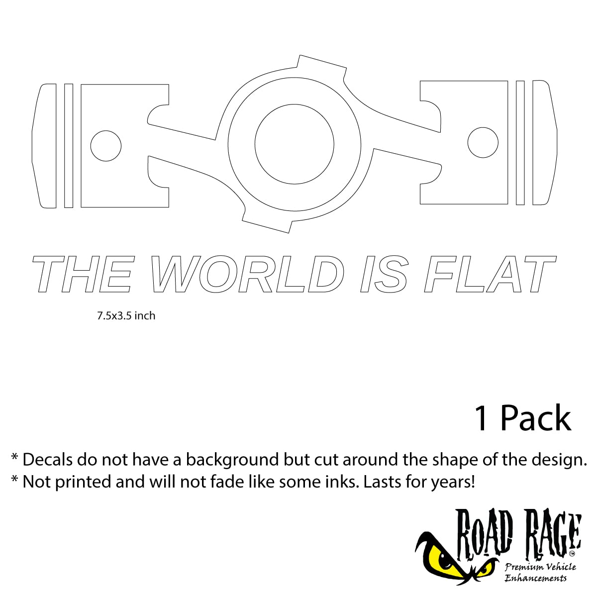 Premium Vinyl Bumper Sticker - 'The World is Flat' Design for Cars, Trucks, Laptops & Walls - 6-Year Outdoor Permanent Decal - Easy Application on Any Smooth Surface (White, 1 Pack) - Perfect for Road Trips, Office Decor & Personalizing Vehicles