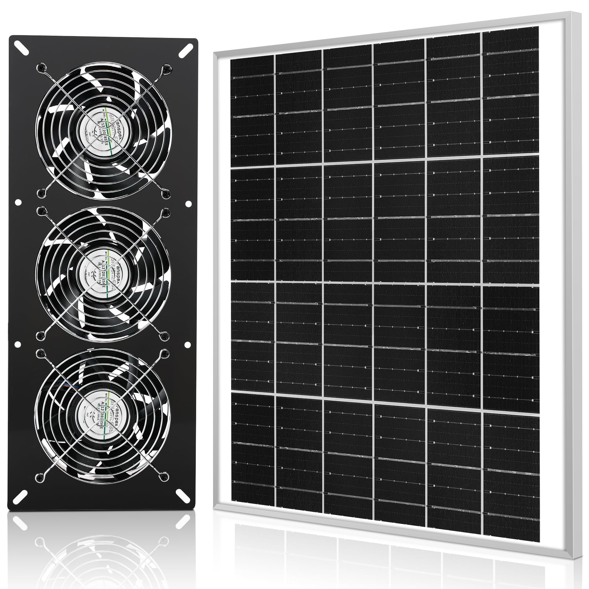 25W Solar Powered Exhaust Fan Kit - IP67 Waterproof 3500RPM with 15FT Cord for Chicken Coops, Greenhouses & Sheds | Outdoor Cooling Ventilation System for Air Circulation & Temperature Control