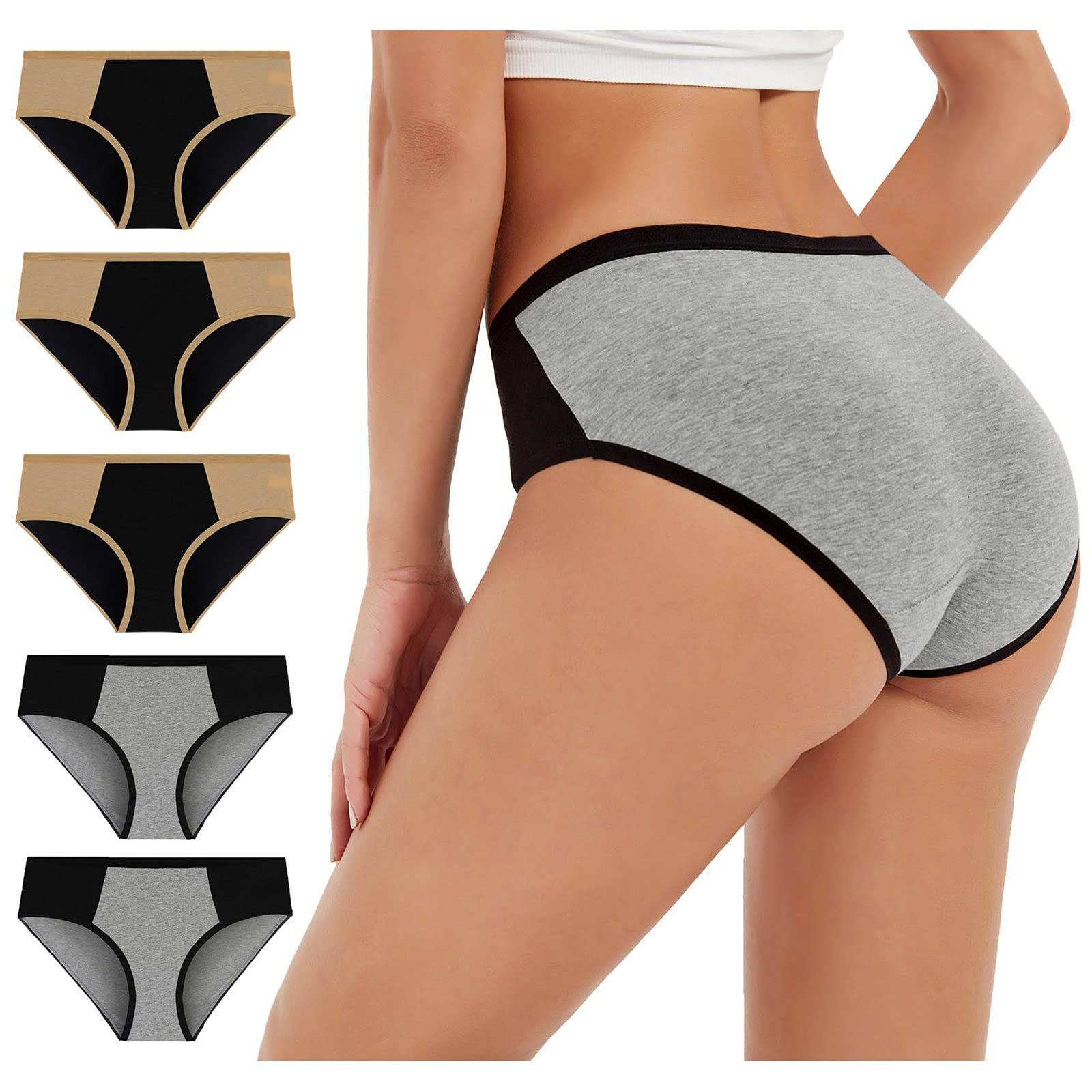 Gufesf Women's No Show Panties - 5 Pack Soft Stretch Breathable Hipster Underwear for Everyday Comfort | Perfect for Yoga, Work & Travel