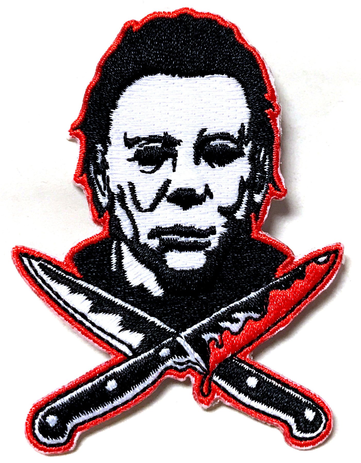 Michael Myers Halloween Knife Embroidered Iron-On Patch - Perfect for Jackets, Bags & Costume Accessories