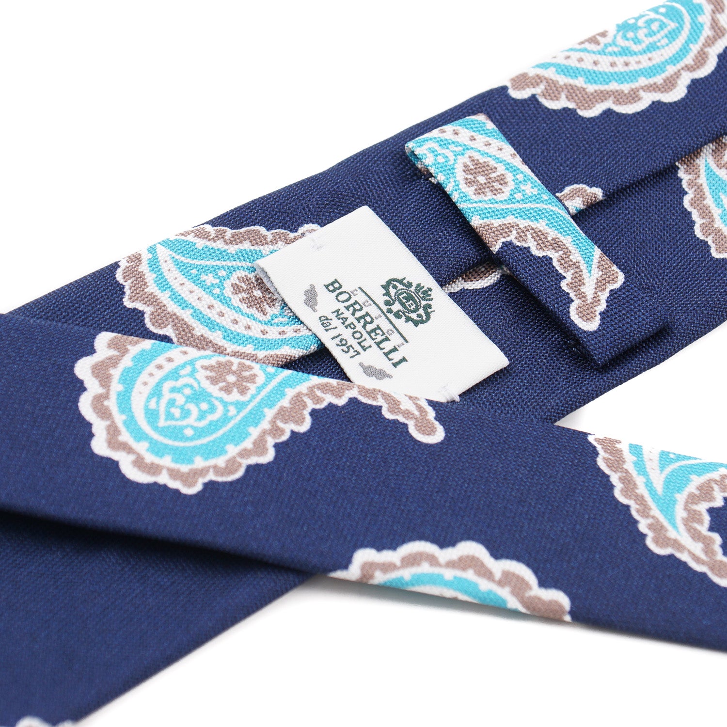 Luigi Borrelli Slim Printed Silk Tie for Men - Elegant Necktie for Business, Weddings & Formal Events
