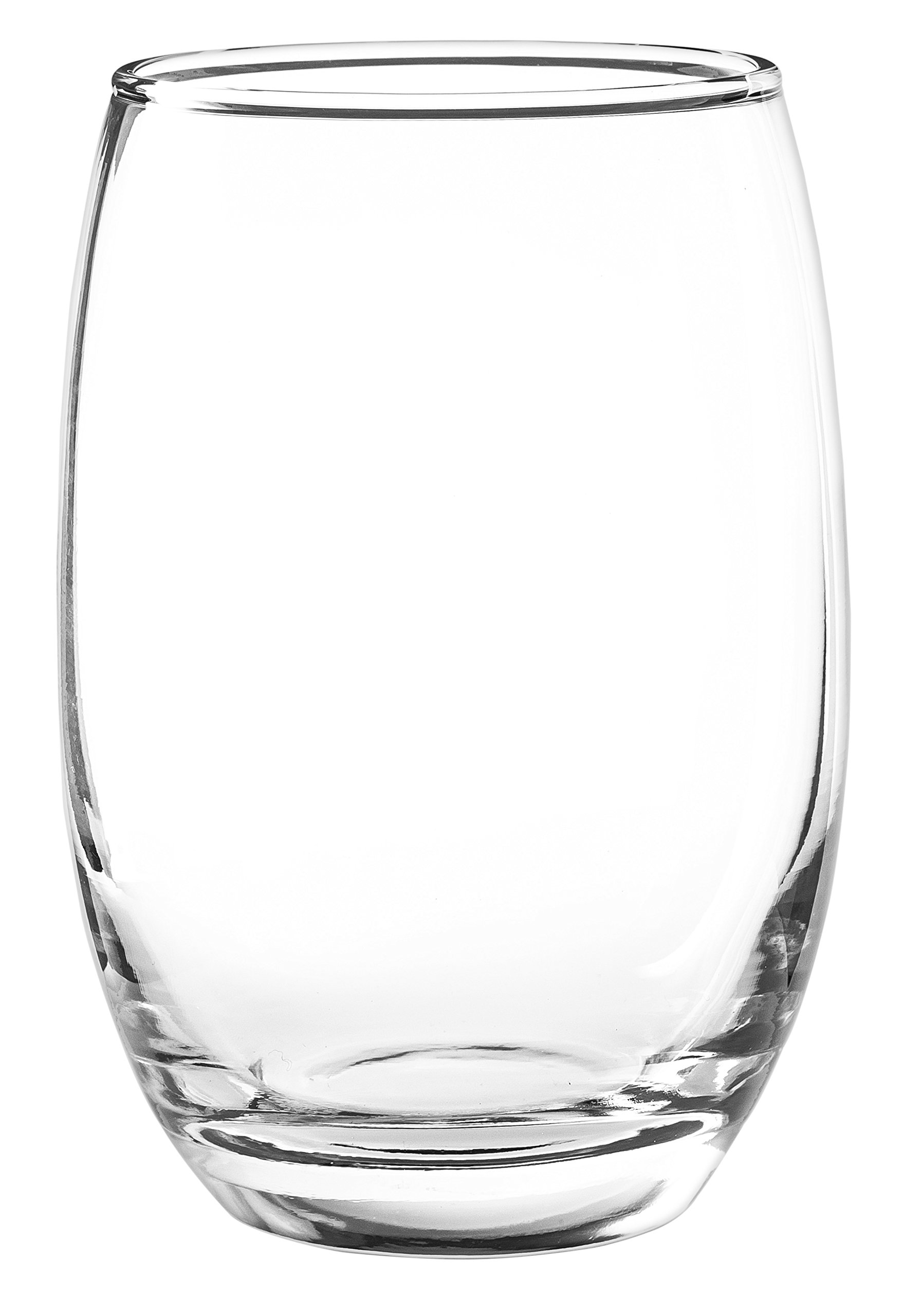 Premium 15oz Stemless Red Wine Glasses Set of 12 - Shatter-Resistant Crystal Clear Glassware for Parties, Dinner & Outdoor Entertaining