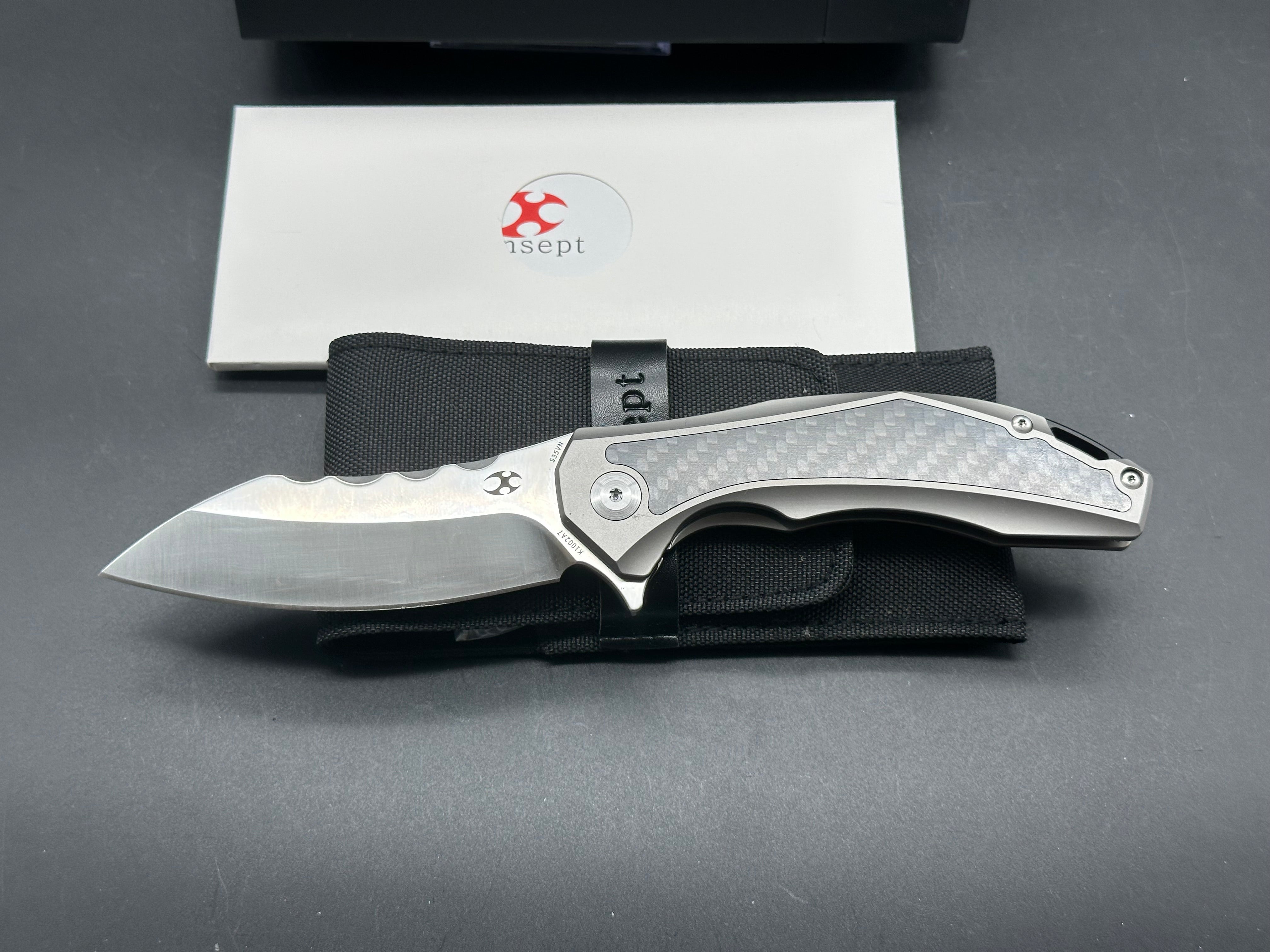Kansept Spirit EDC Pocket Knife - S35VN Stainless Steel Blade with Carbon Fiber Handle Insert - Perfect for Outdoor, Camping, and Everyday Carry
