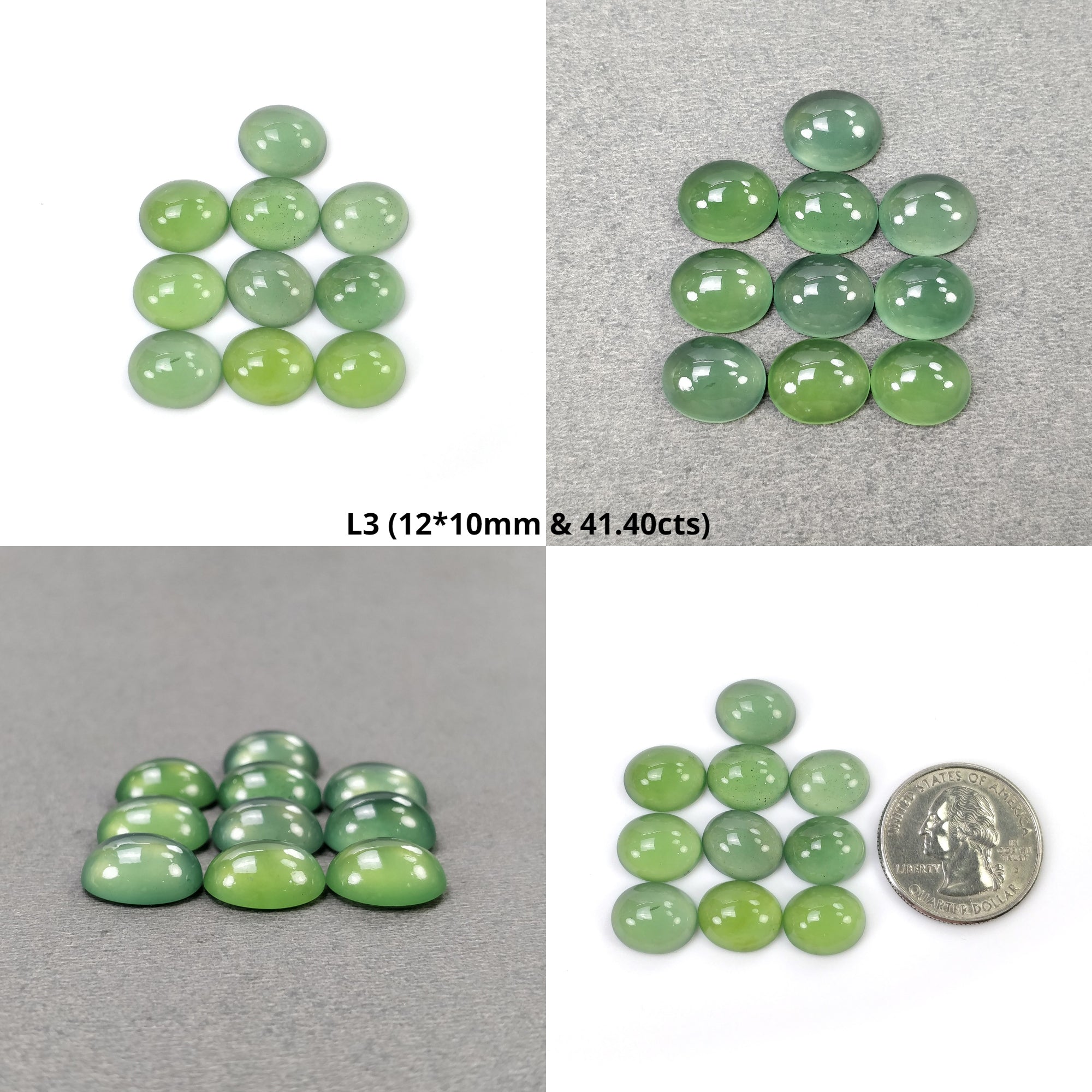 Natural Untreated Green Serpentine Oval Cabochon 12x10mm - 10pcs Gemstone Lot | Antigorite Serpentine for Jewelry Making, Wire Wrapping & Healing Crystals