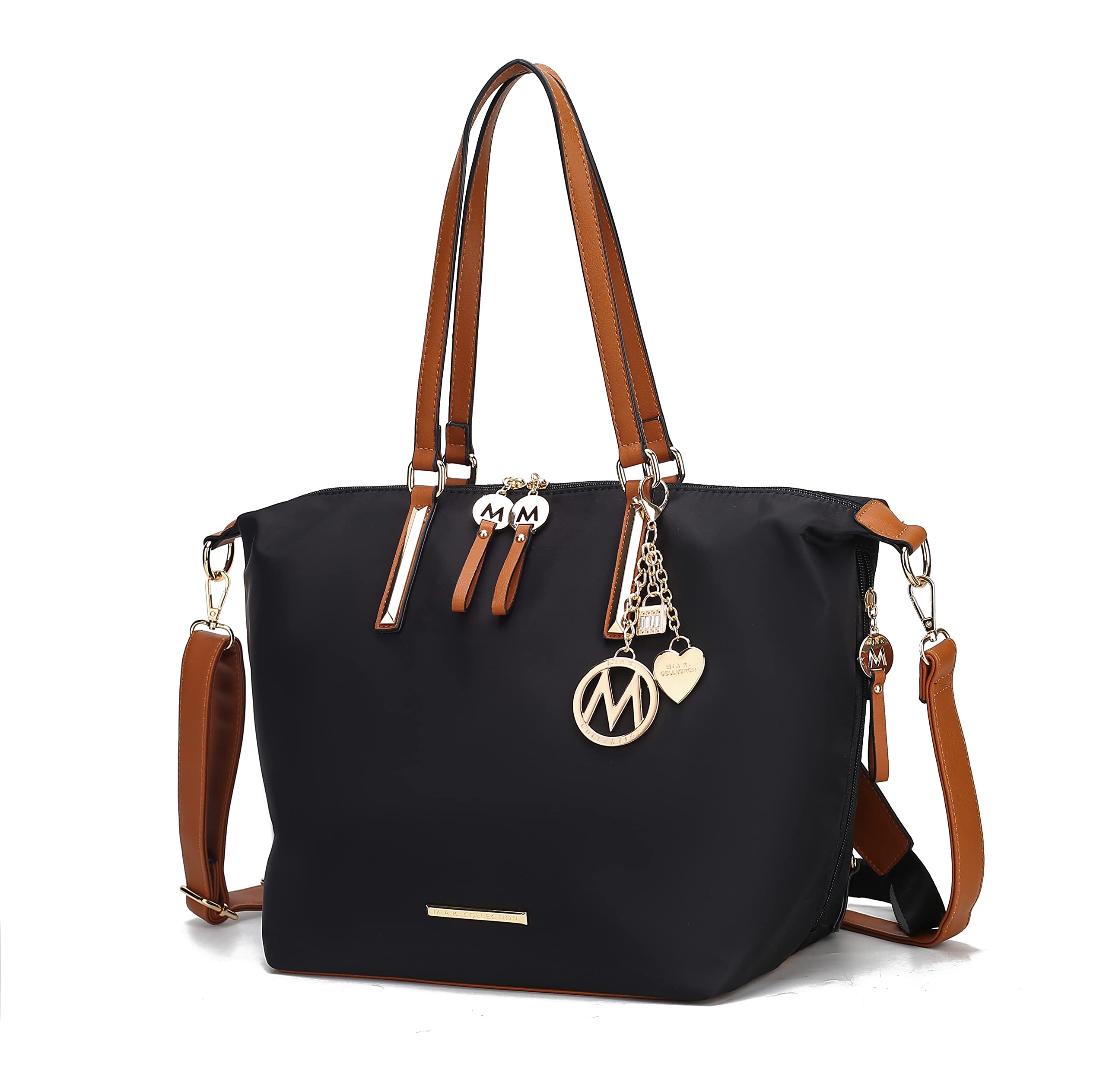 MKF Collection Large Tote Bag for Women - Convertible Nylon Shoulder Bag & Backpack - Stylish Travel Purse for Work, Gym & Weekend Getaways