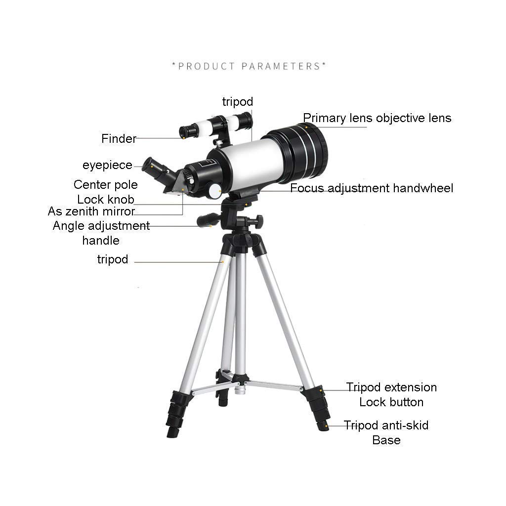 JWQPAD 70mm Aperture Refractor Telescope for Kids & Adults - Portable Travel & Astronomical Telescope with Tripod & Carry Bag - Perfect for Stargazing, Bird Watching, and Outdoor Adventures