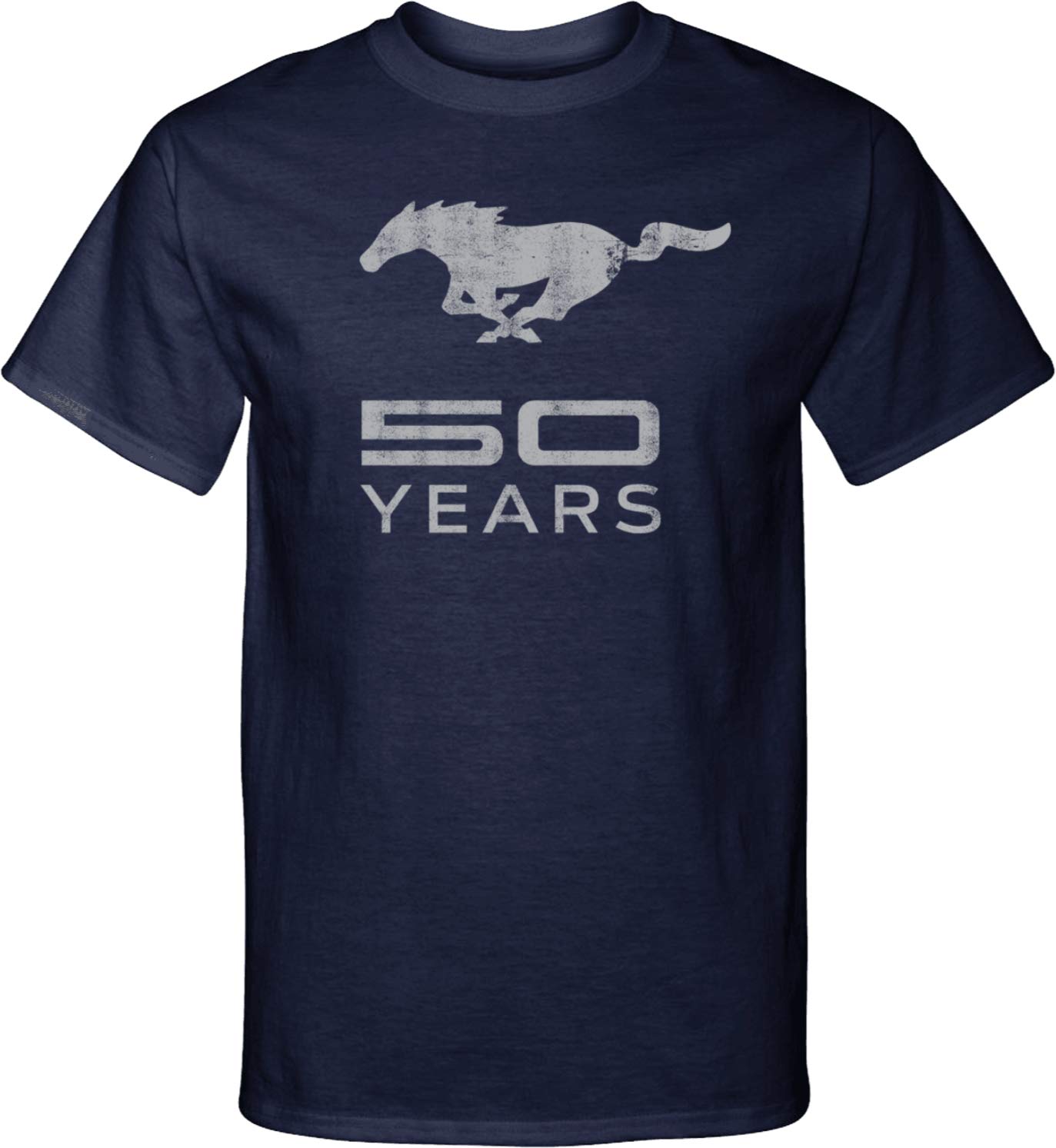 Ford Mustang 50th Anniversary T-Shirt for Men - Vintage Muscle Car Graphic Tall Tee - Perfect for Car Enthusiasts, Gifts & Casual Wear