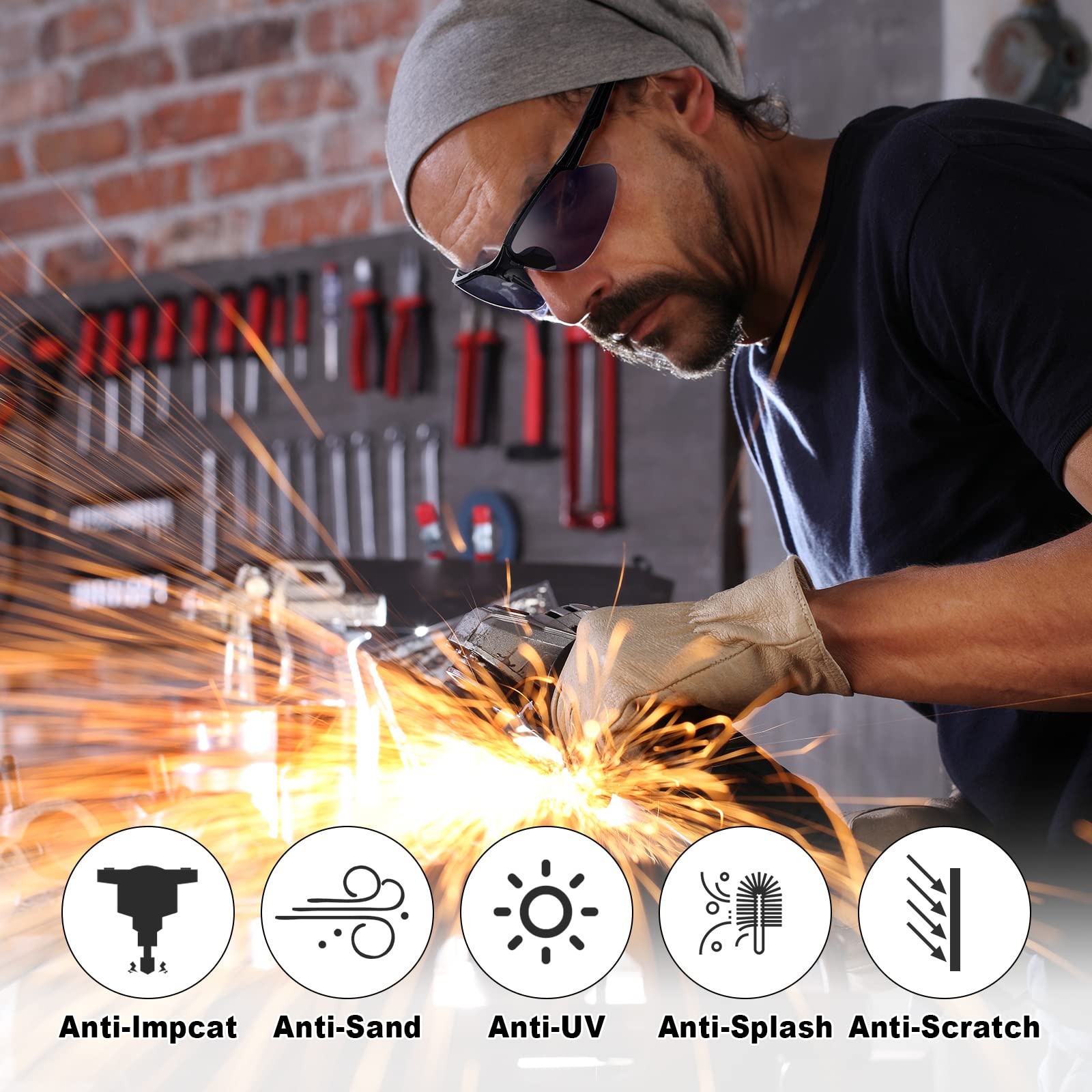 Kathfly 36 Pcs Safety Glasses - ANSI Certified Scratch Resistant Protective Eyewear for Work & DIY Projects - Black & White Lens for Construction, Woodworking & Lab Safety